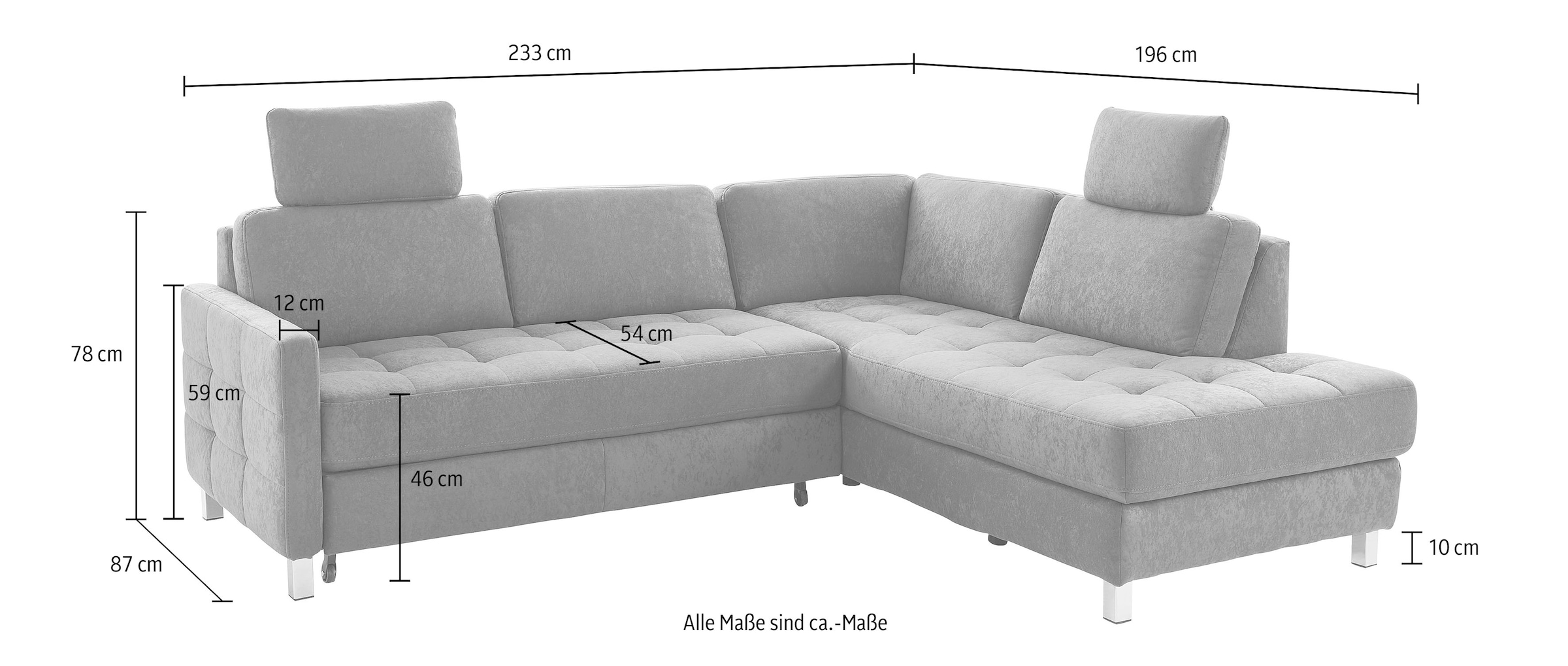 sit&more Ecksofa »Pablo L-Form«, wahlweise mit Bettfunktion