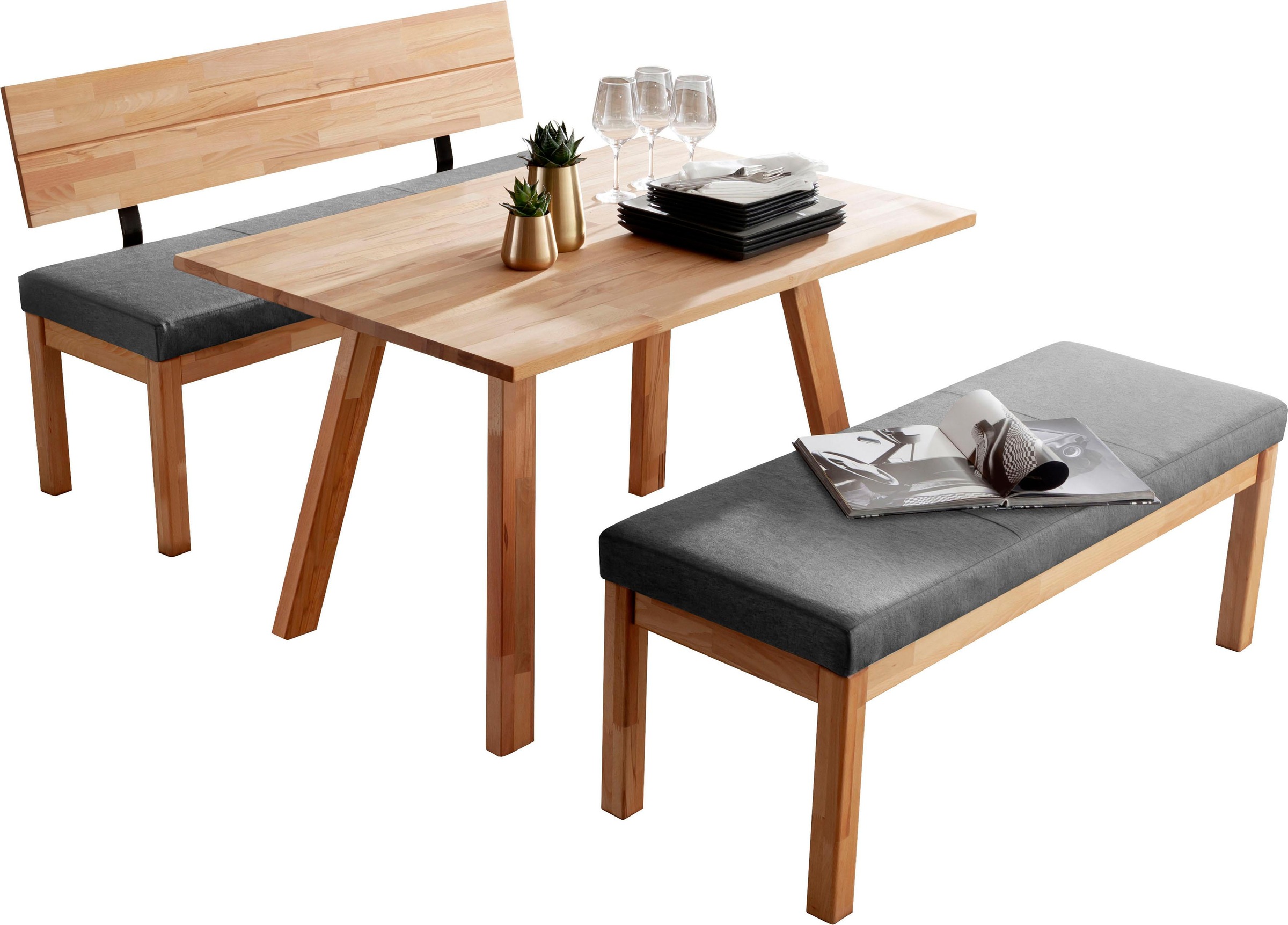 massivline&more Essgruppe »Roberto« 3 Stk. tlg. Tisch-Platte massiv keilver günstig online kaufen