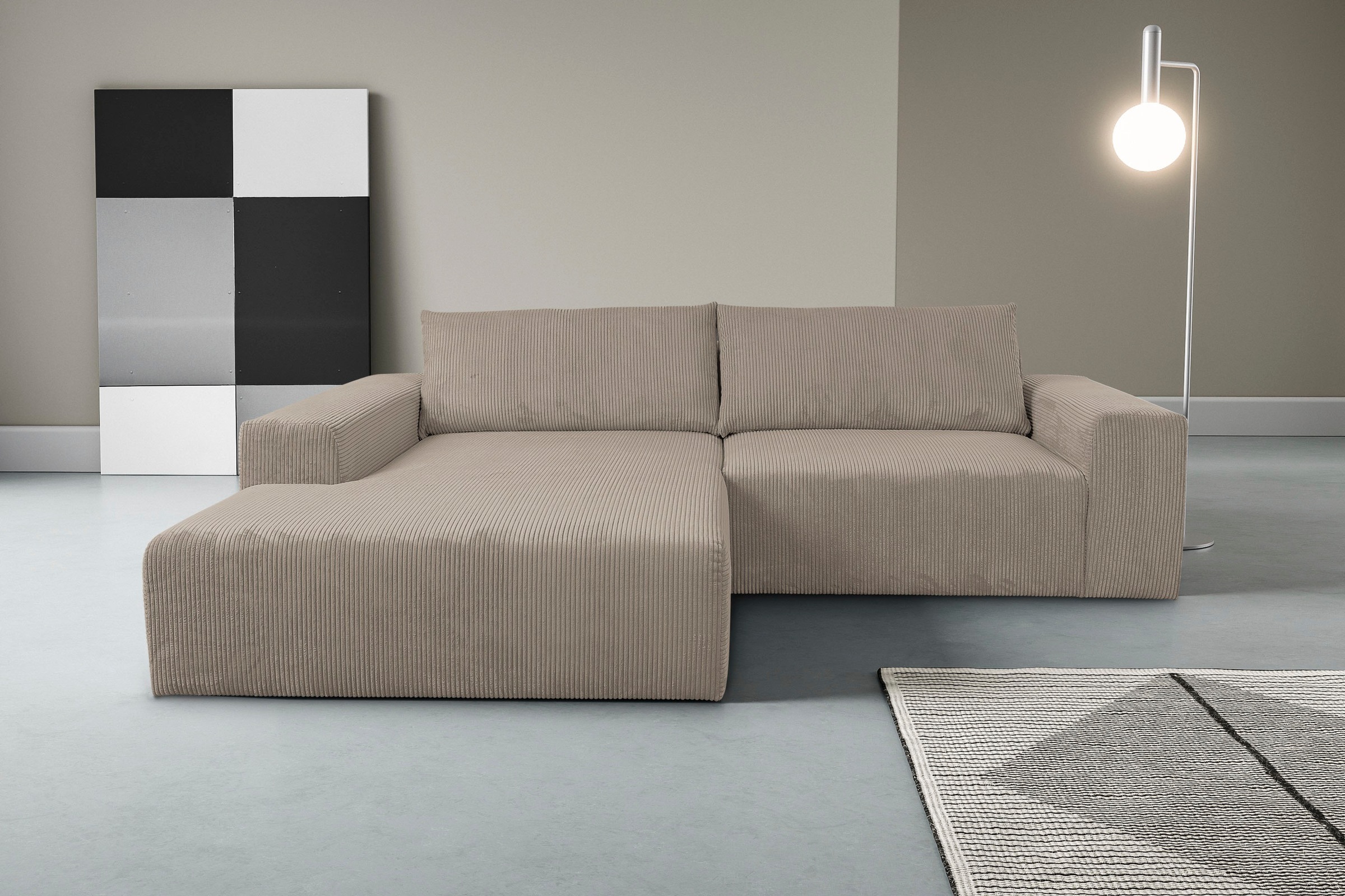 WERK2 Ecksofa »Rio, elegant & bequem, Breite 262 cm, L-Form« Puristisches D günstig online kaufen