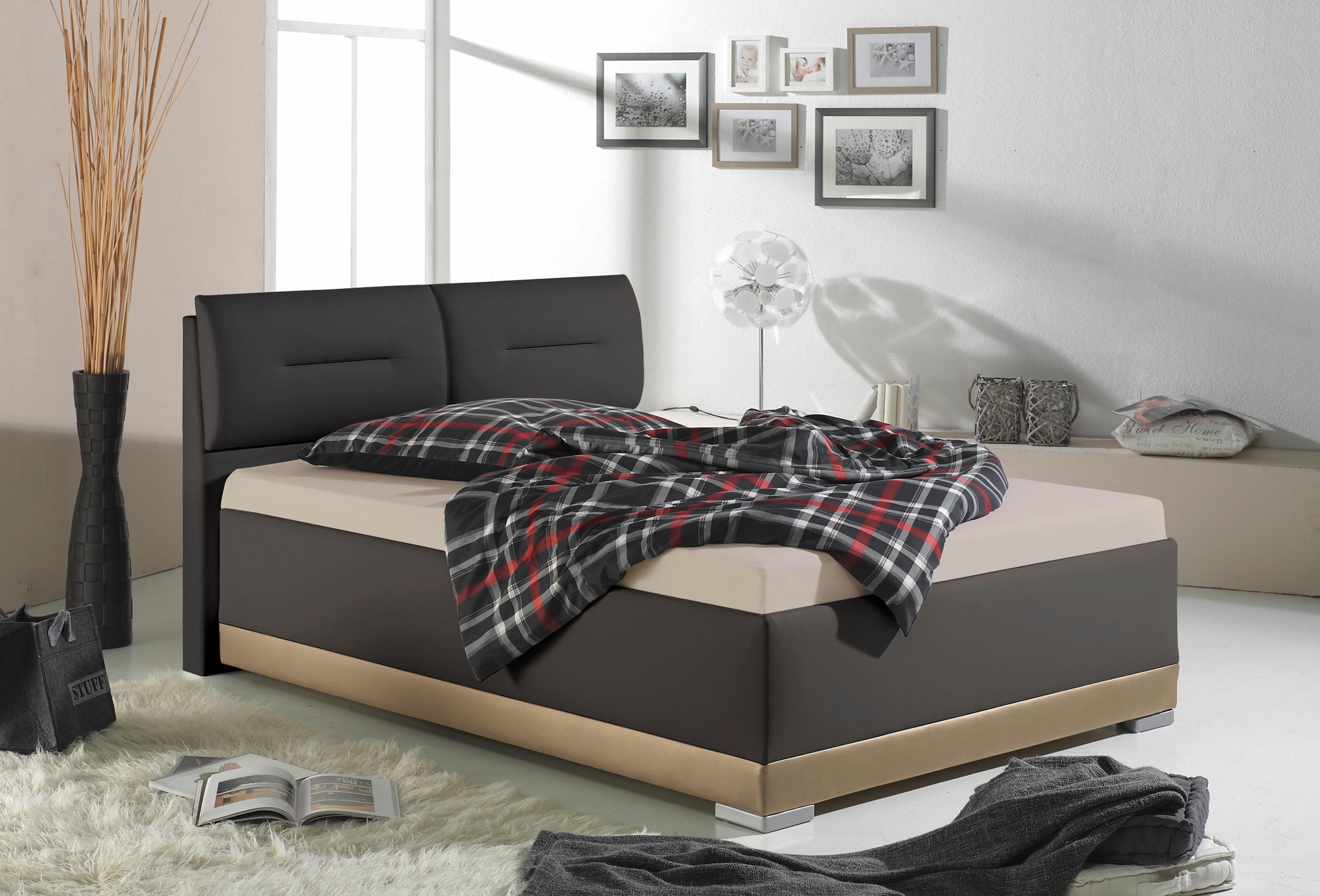 Maintal Polsterbett mit verstellbaren Kopfteil-Elementen günstig online kaufen