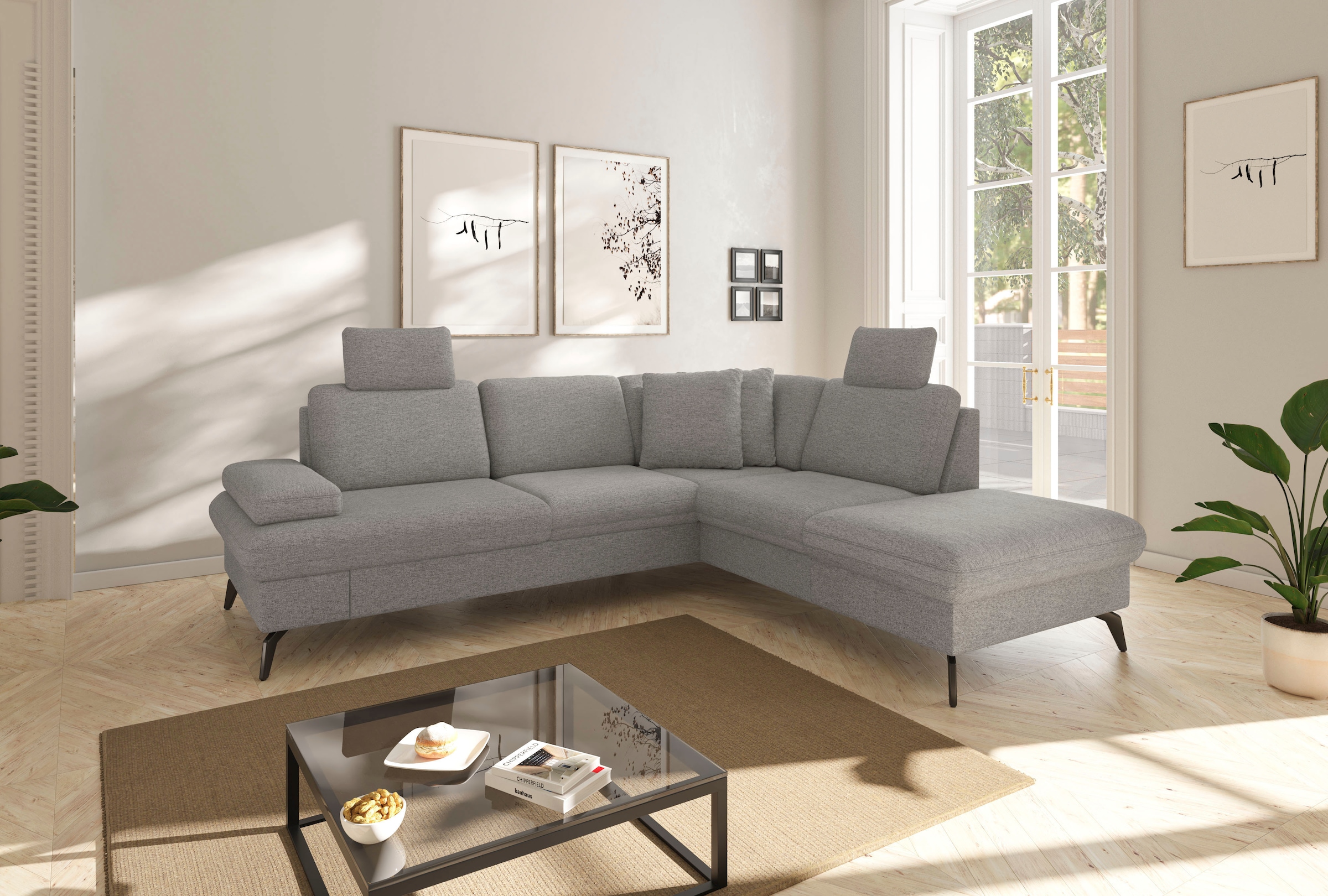 sit&more Ecksofa »Morris Jubi L-Form«, inkl. Armteilfunktion und 1 Zierkiss günstig online kaufen