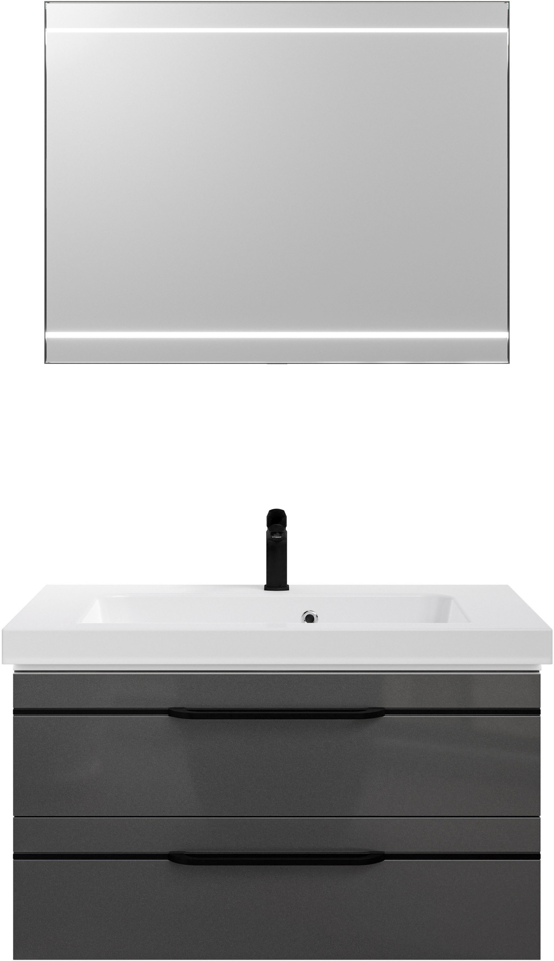 Saphir Badmöbel-Set »Balto 2-teilig Mineralmarmor-Waschtisch mit LED-Spiege günstig online kaufen