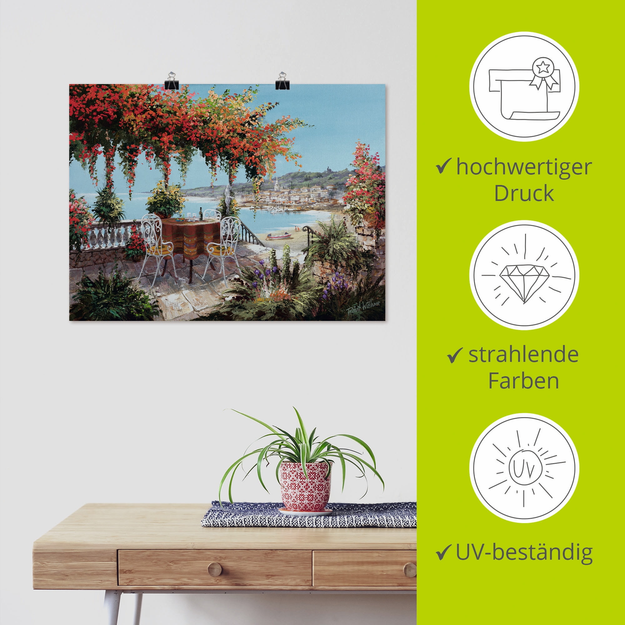 Artland Wandbild »Macht mein Tag perfekt«, Gewässer, (1 St.), als Leinwandbild, Poster in verschied. Größen