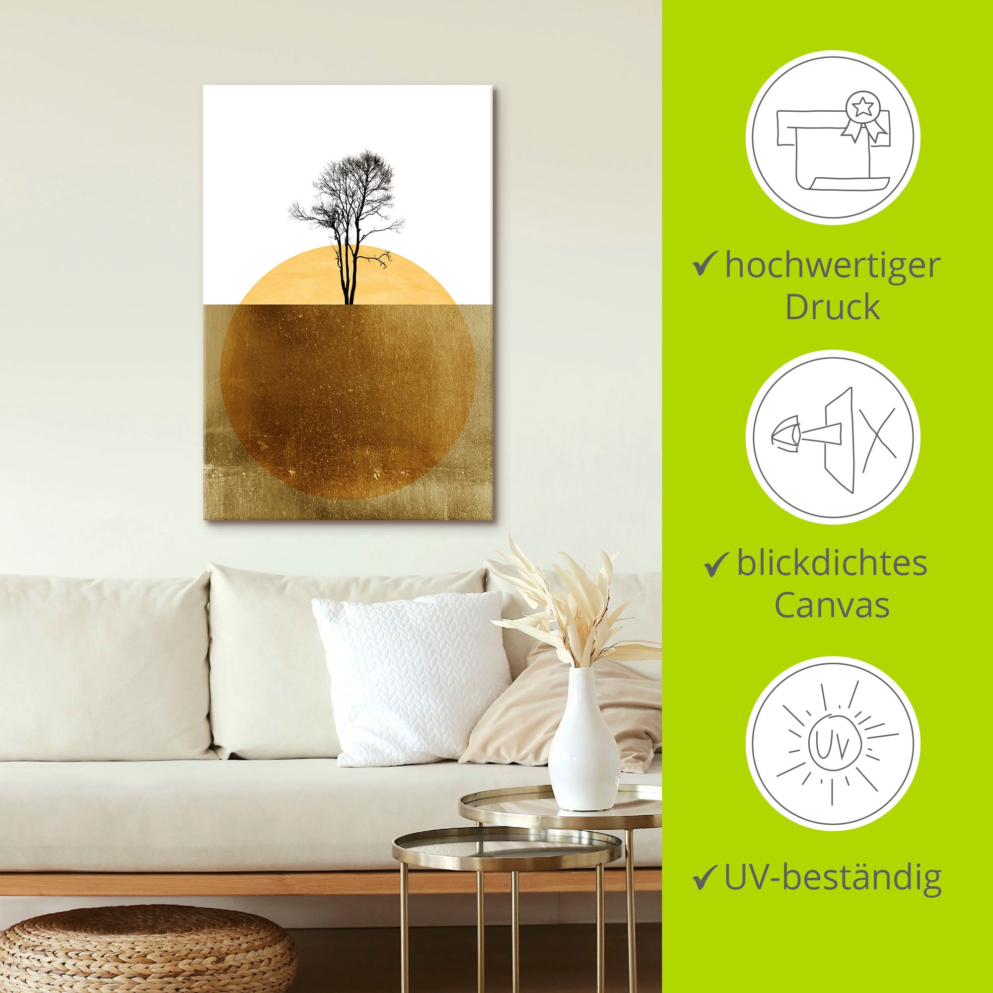 Artland Wandbild »Goldener Ozean«, Meer Bilder, (1 St.), als Alubild, Outdoorbild, Leinwandbild, Poster in verschied. Größen