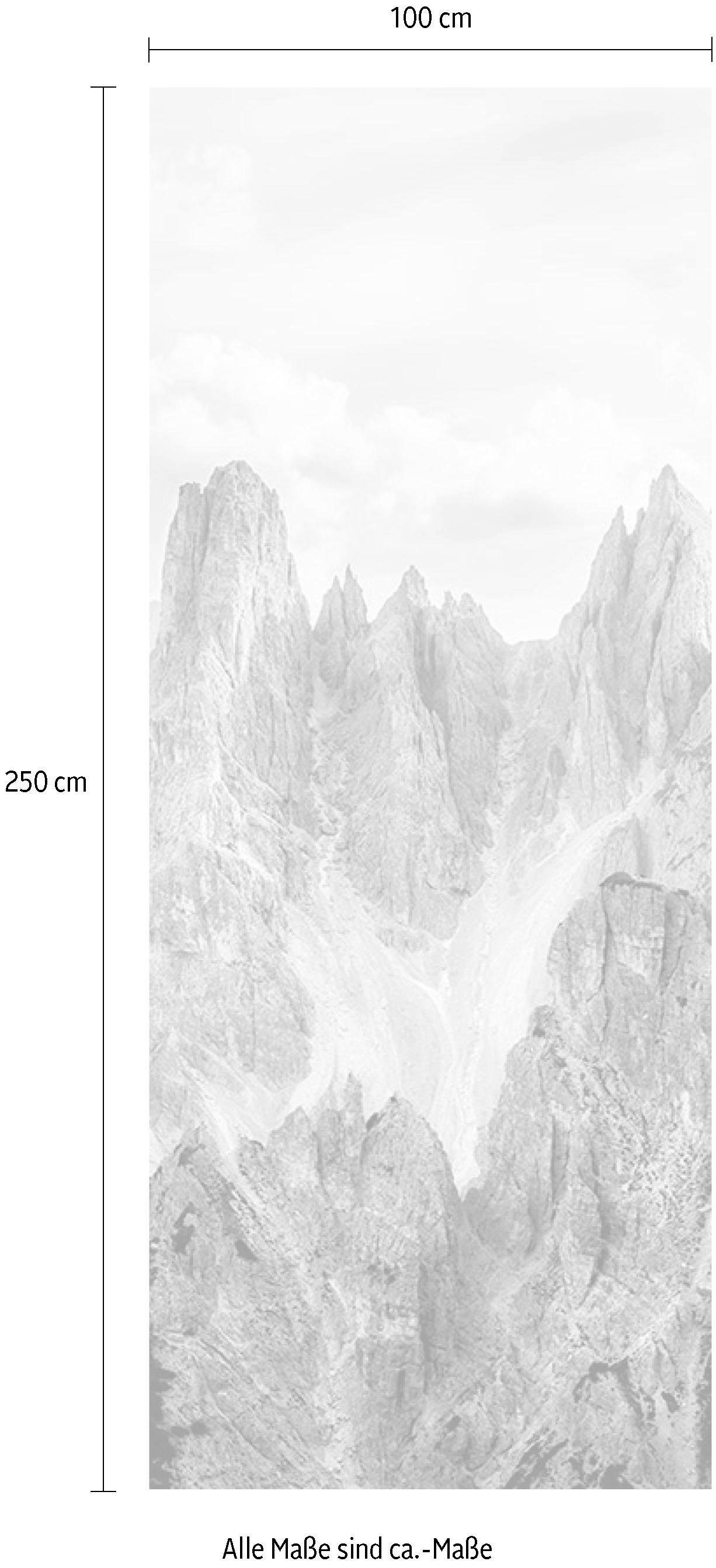 Komar Vliestapete »Digitaldruck Vlies - Peaks Panel - Größe 100 x 250 cm«, bedruckt, Wohnzimmer, Schlafzimmer