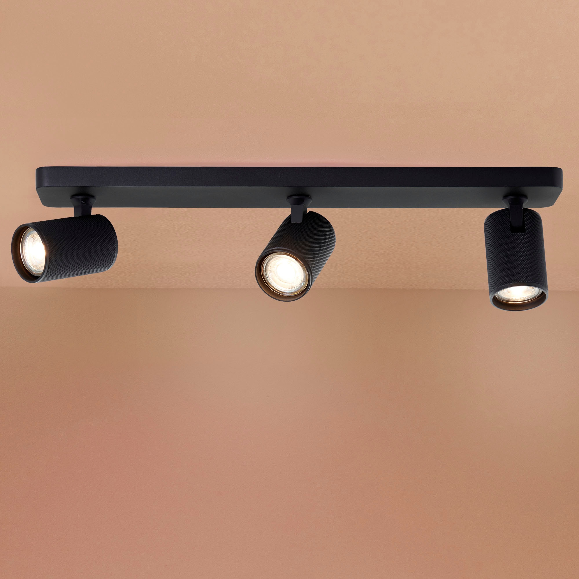 Brilliant Deckenstrahler »Marty«, 3 flammig, Spotbalken schwenkbar, GU10, 345lm, 3000K