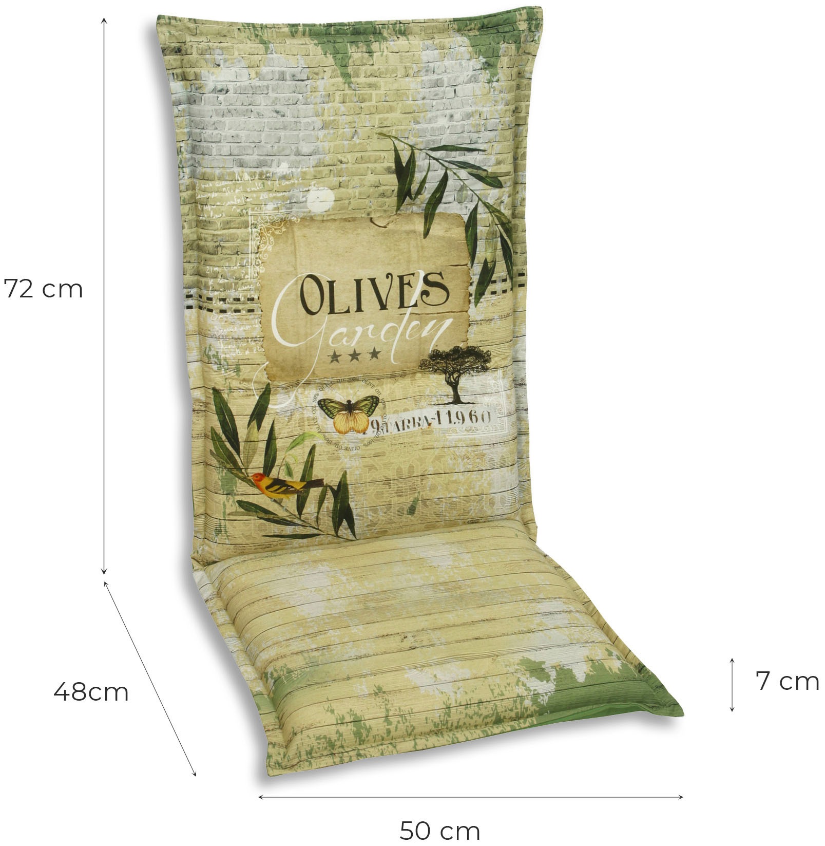 GO-DE Hochlehnerauflage »TOPSELLER!« 50 cm x 7 cm x 120 cm