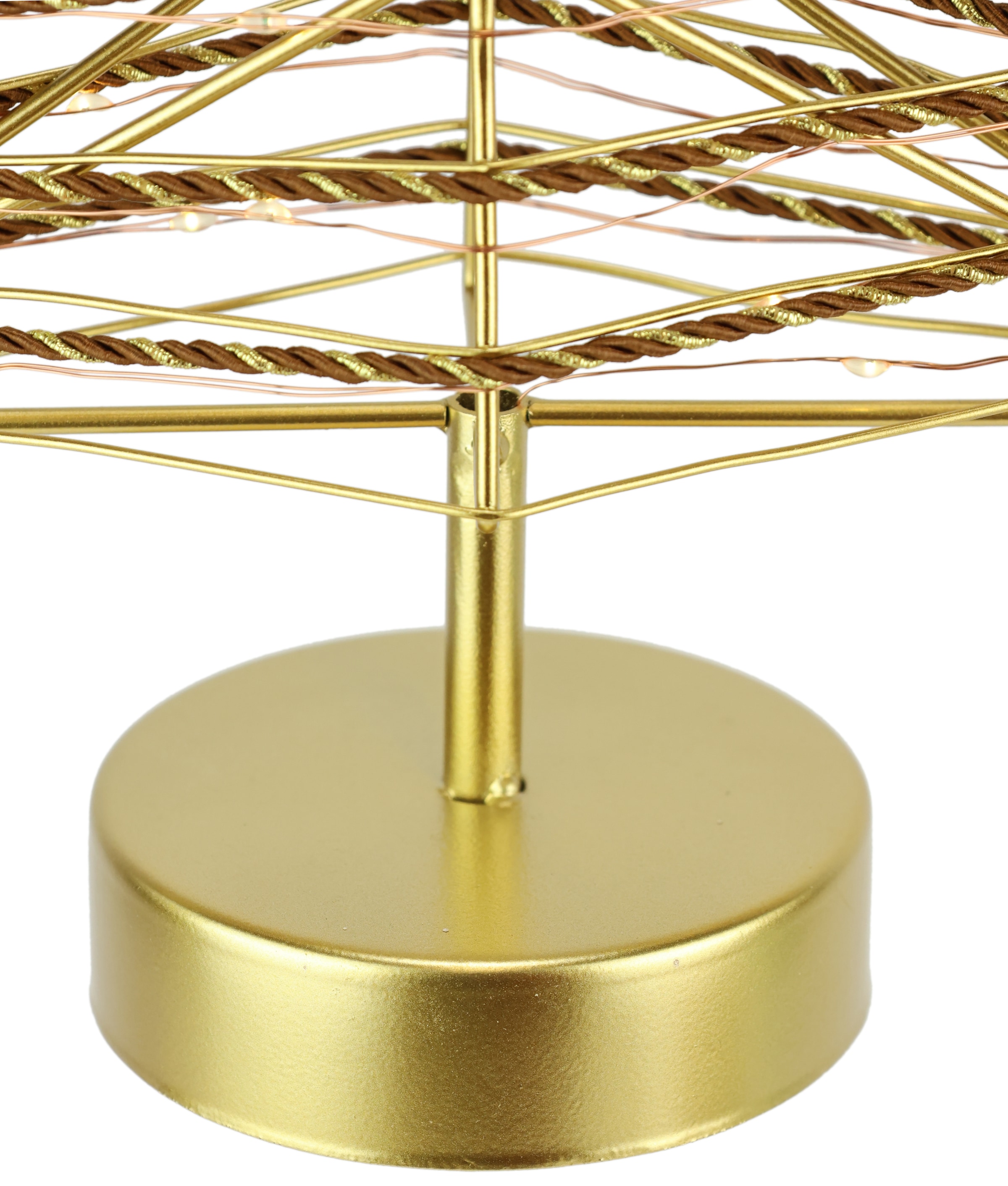 I.GE.A. LED-Dekofigur »LED-Dekoobjekt Baum« Tannenbaum Metall Gold warmweiß Timer Batteriebetrieb Weihnachtsdeko