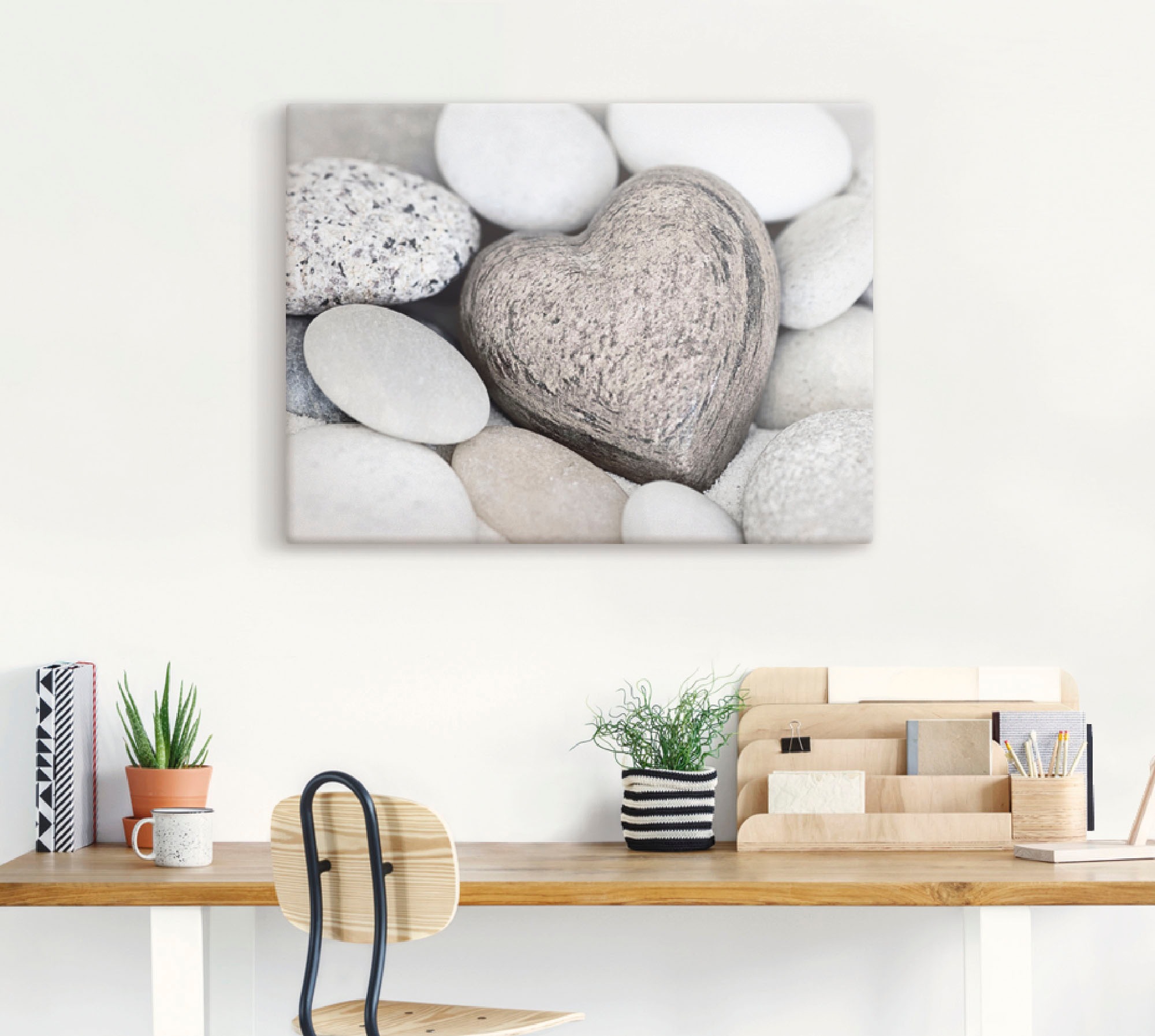 Artland Wandbild »Steinherz«, Zen, (1 St.), als Leinwandbild, Poster, Wanda günstig online kaufen