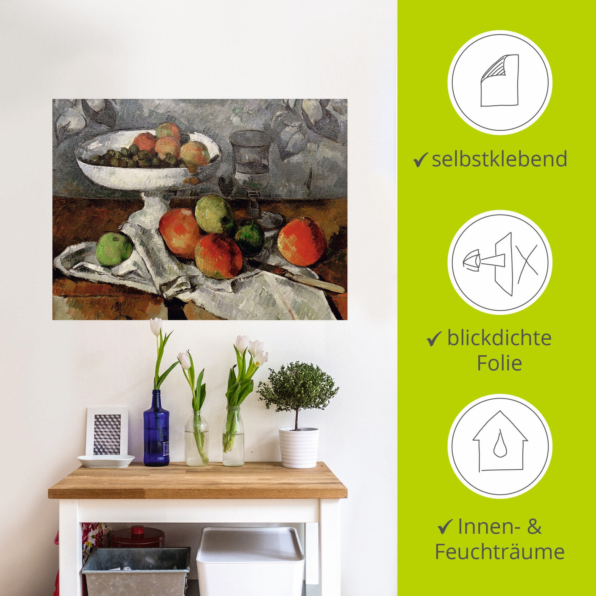 Artland Wandbild »Stillleben mit Obstschale«, Arrangements, (1 St.), als Poster, Wandaufkleber in verschied. Größen