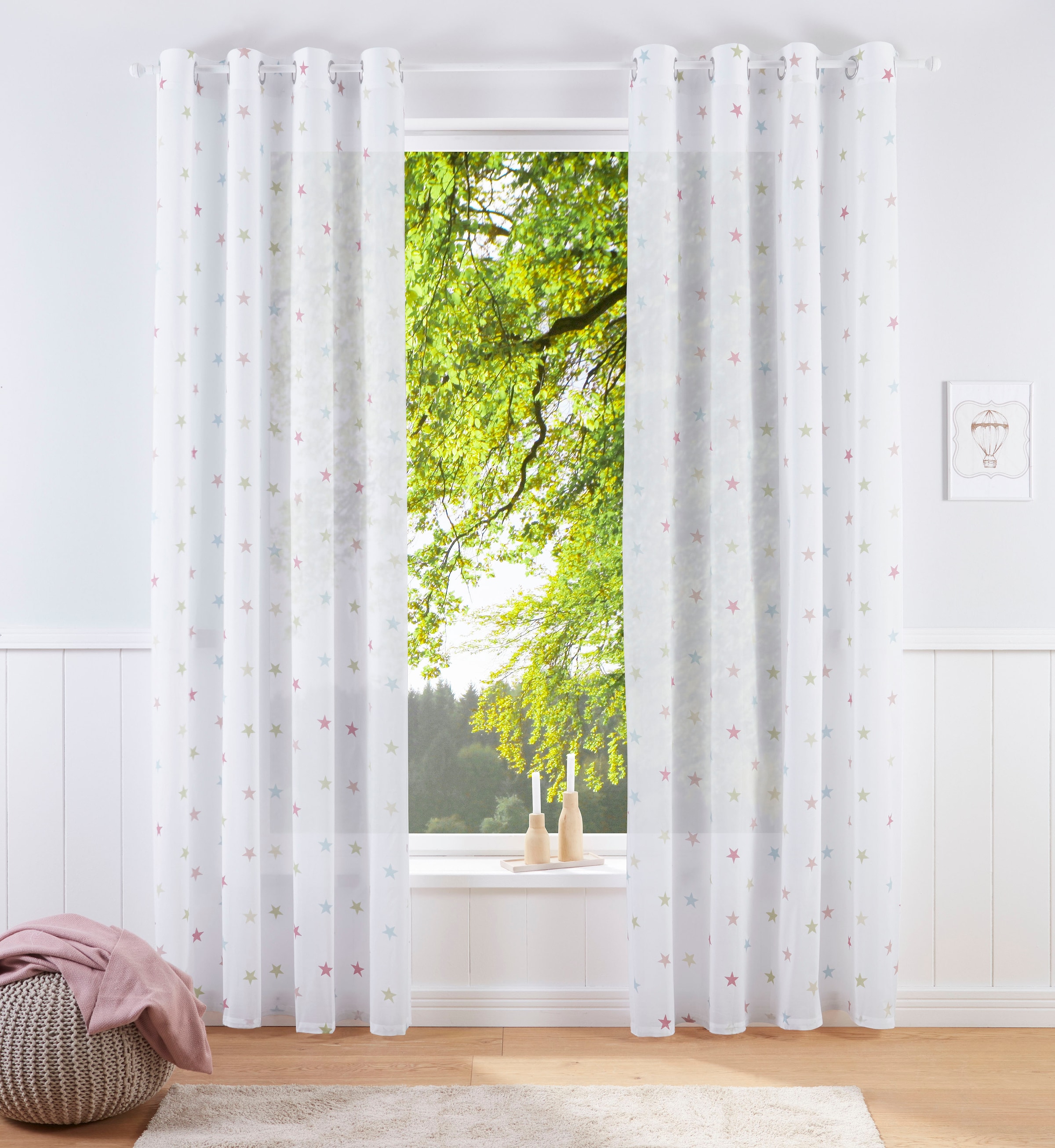 my home Gardine »Stern« Ösen 1 Stk. tlg. Kindergardine, einseitig mit Stern günstig online kaufen