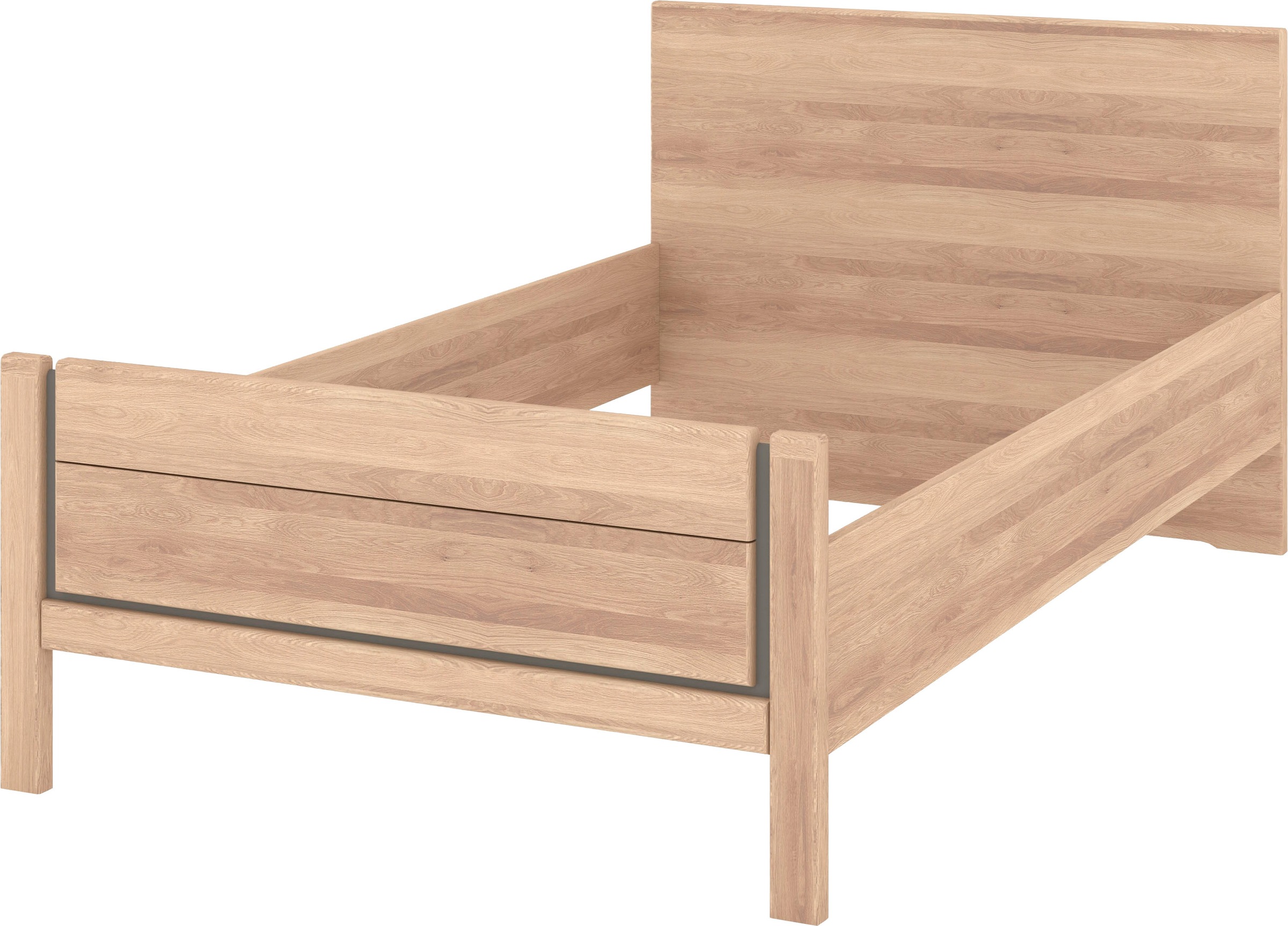 Musterring Holzbett »Sorrent, Bettgestell, Bettrahmen, teilmassiv Eiche«, (MADE IN GERMANY), Eiche teilmassiv, Liegehöhenverstellung, Stollenfußteil