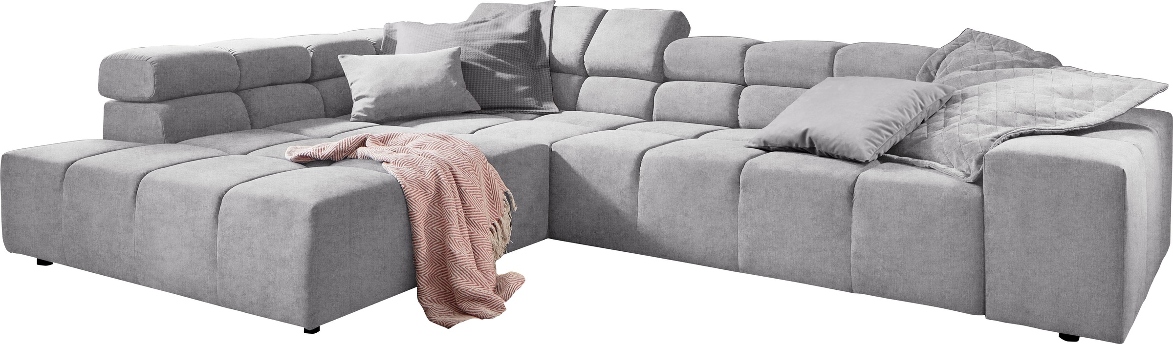 INOSIGN Ecksofa »Ancona incl. Kopfteilverstellung, OTTOs Choice, Breite 319cm, L-Form«, wahlweise motorische Sitztiefenverstellung, auch in Cord + Easy Care