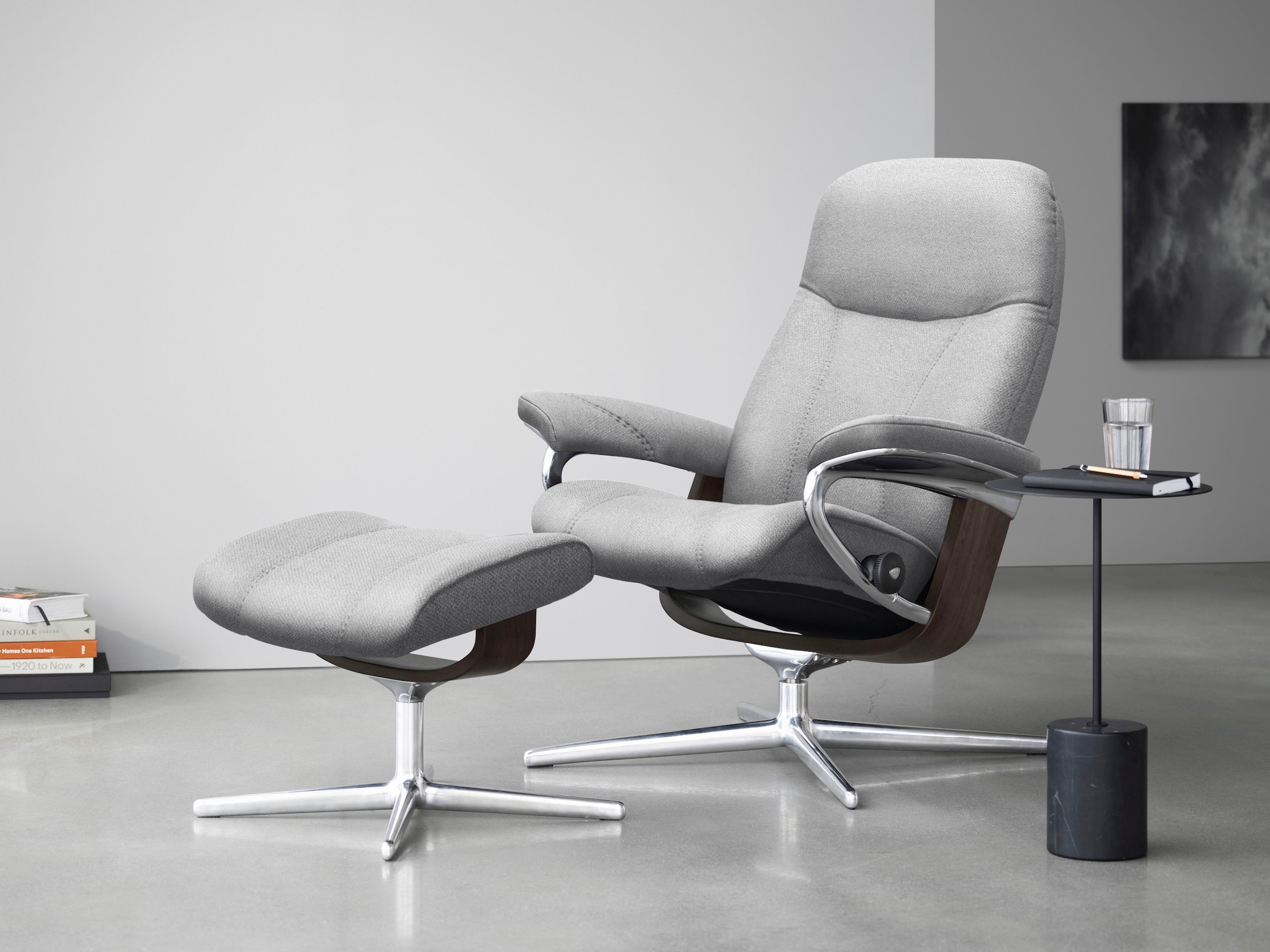 Stressless® Fußhocker »Consul«, mit Cross Base, Größe S, M & L, Holzakzent Wenge