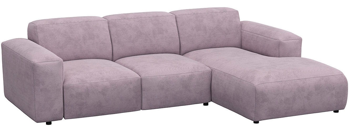 FLEXLUX Ecksofa »Lucera Chaislongue rechts oder links, L-Form, bequem«, modern & anschmiegsam, Kaltschaum, Stahl-Wellenunterfederung
