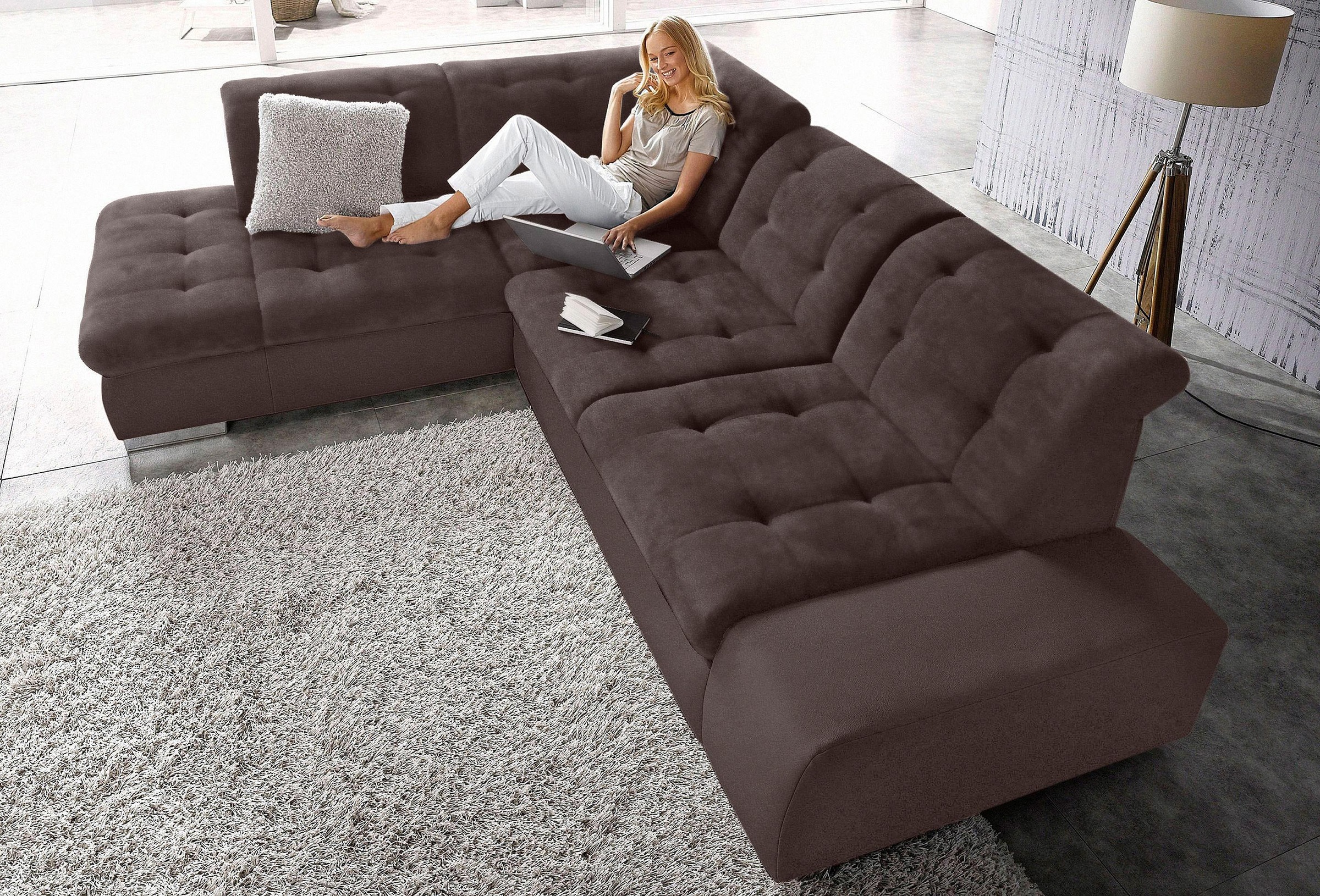 sit&more Ecksofa »Pale L-Form« inklusive Kopfteilverstellung, wahlweise mit günstig online kaufen