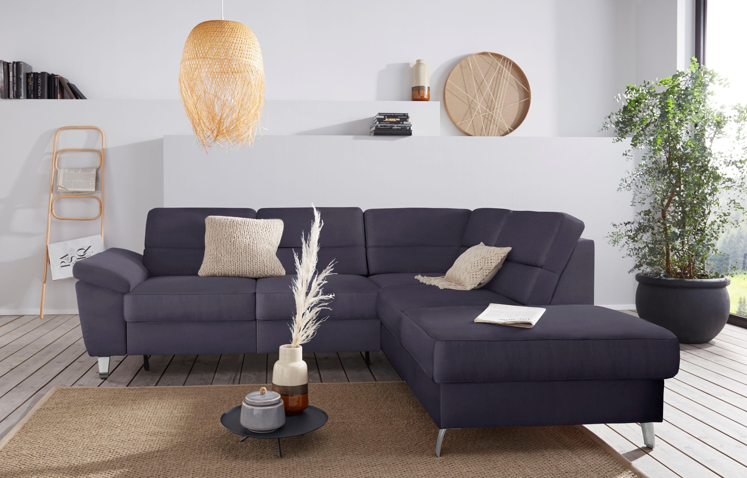 sit&more Ecksofa »Sorano L-Form«, wahlweise mit Bettfunktion und Bettkasten