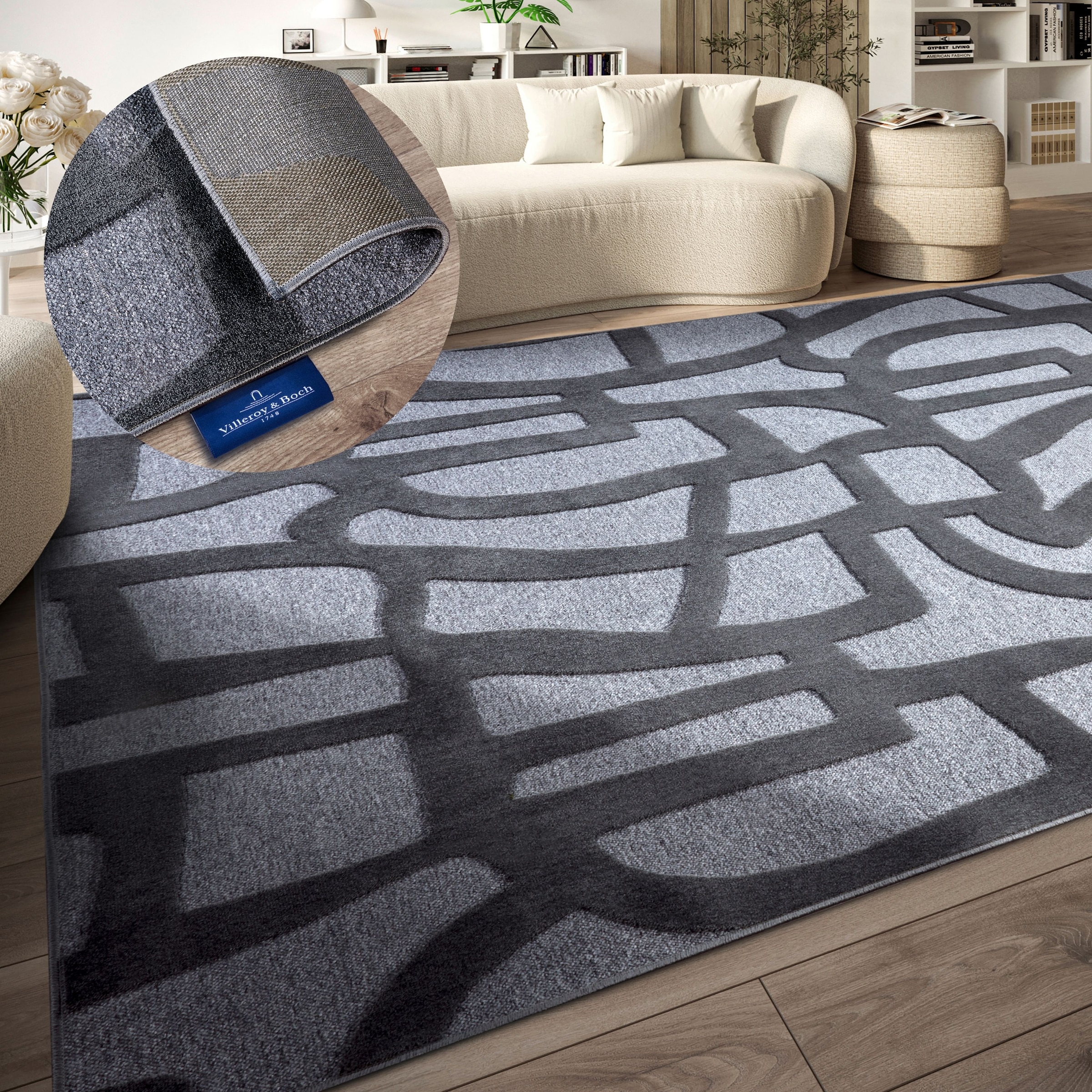 Villeroy & Boch Teppich »Therese«, rechteckig, 5,5 mm Höhe, Wohnzimmer, Sch günstig online kaufen