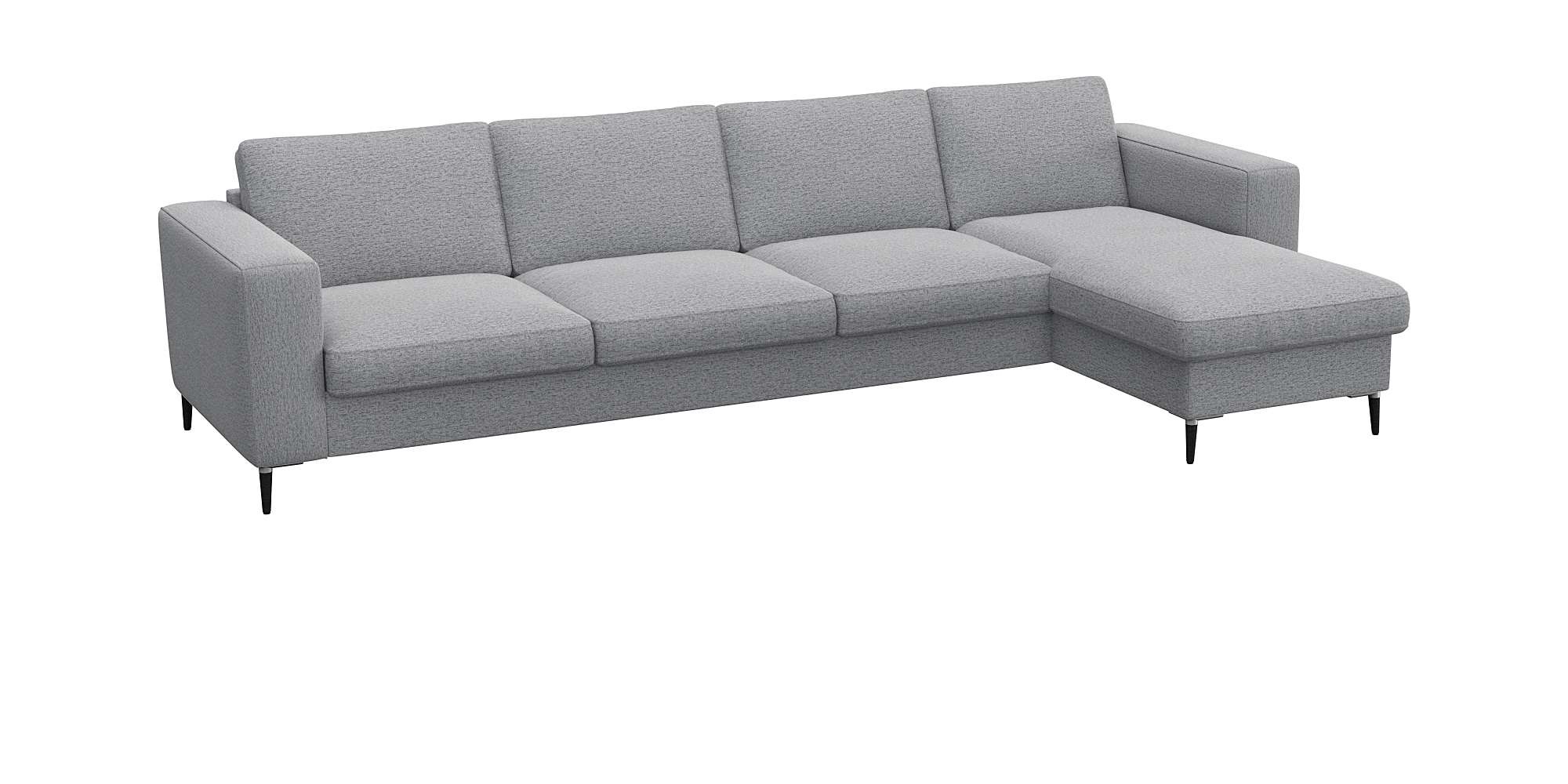 FLEXLUX Ecksofa »Fiore, super Sitzkomfort durch Kaltschaum im Sitz, L-Form«, breite Armlehnen, Füße Alu+schwarz