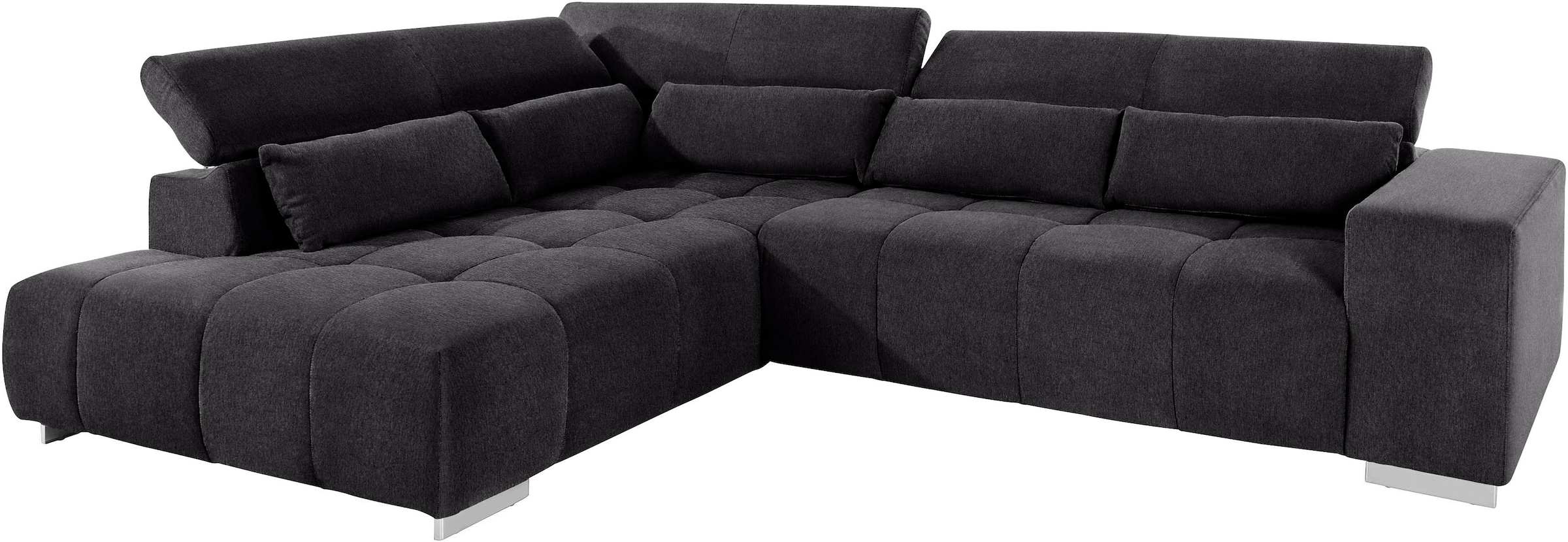 COTTA Ecksofa »Orion L-Form«, mit Kopfteilverstellung & 5 Nierenkissen