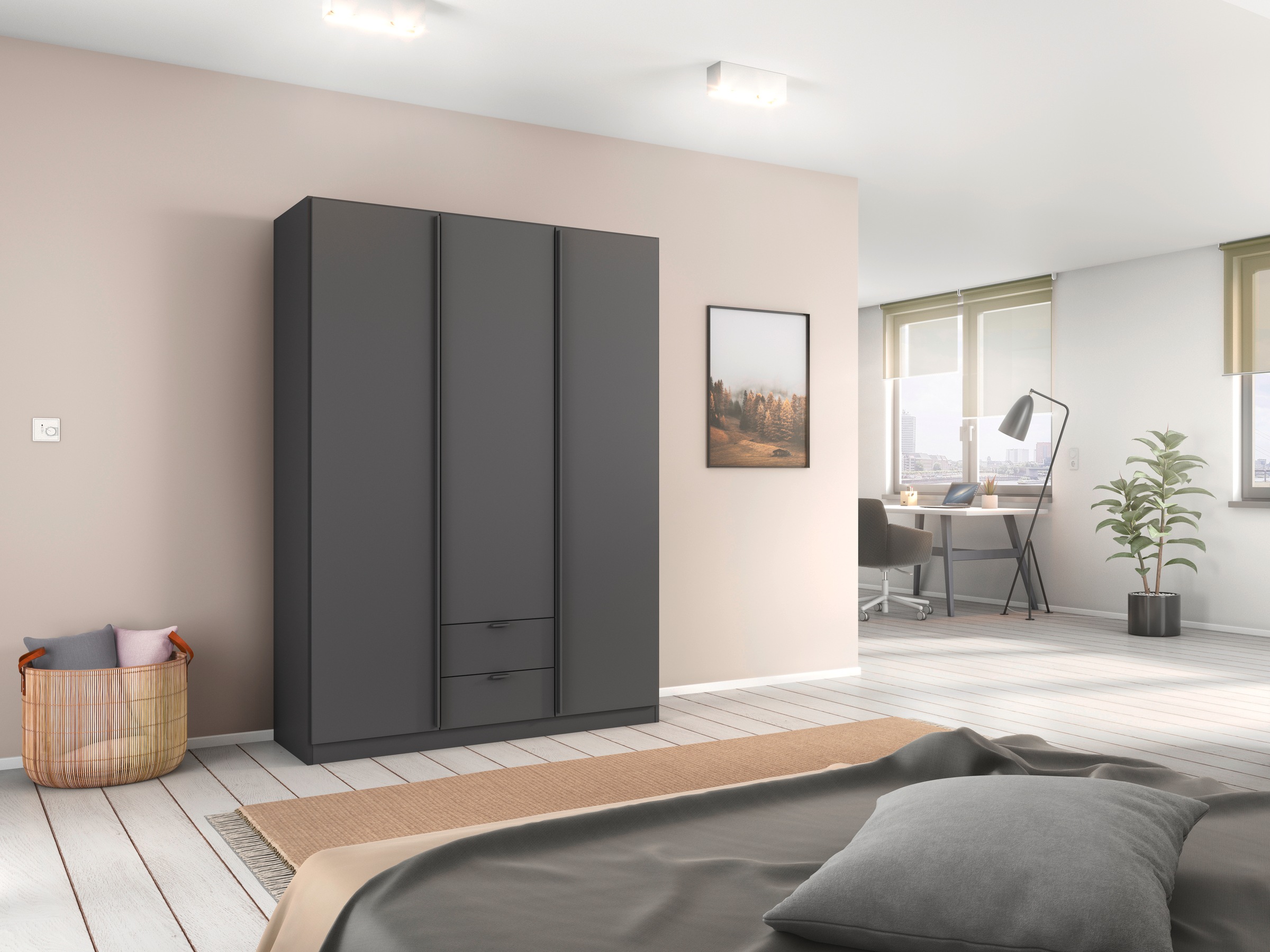 rauch Drehtürenschrank »StyleUp«, Typ Monochrome mit eleganten, langen Griffstangen in Schrankfarbe