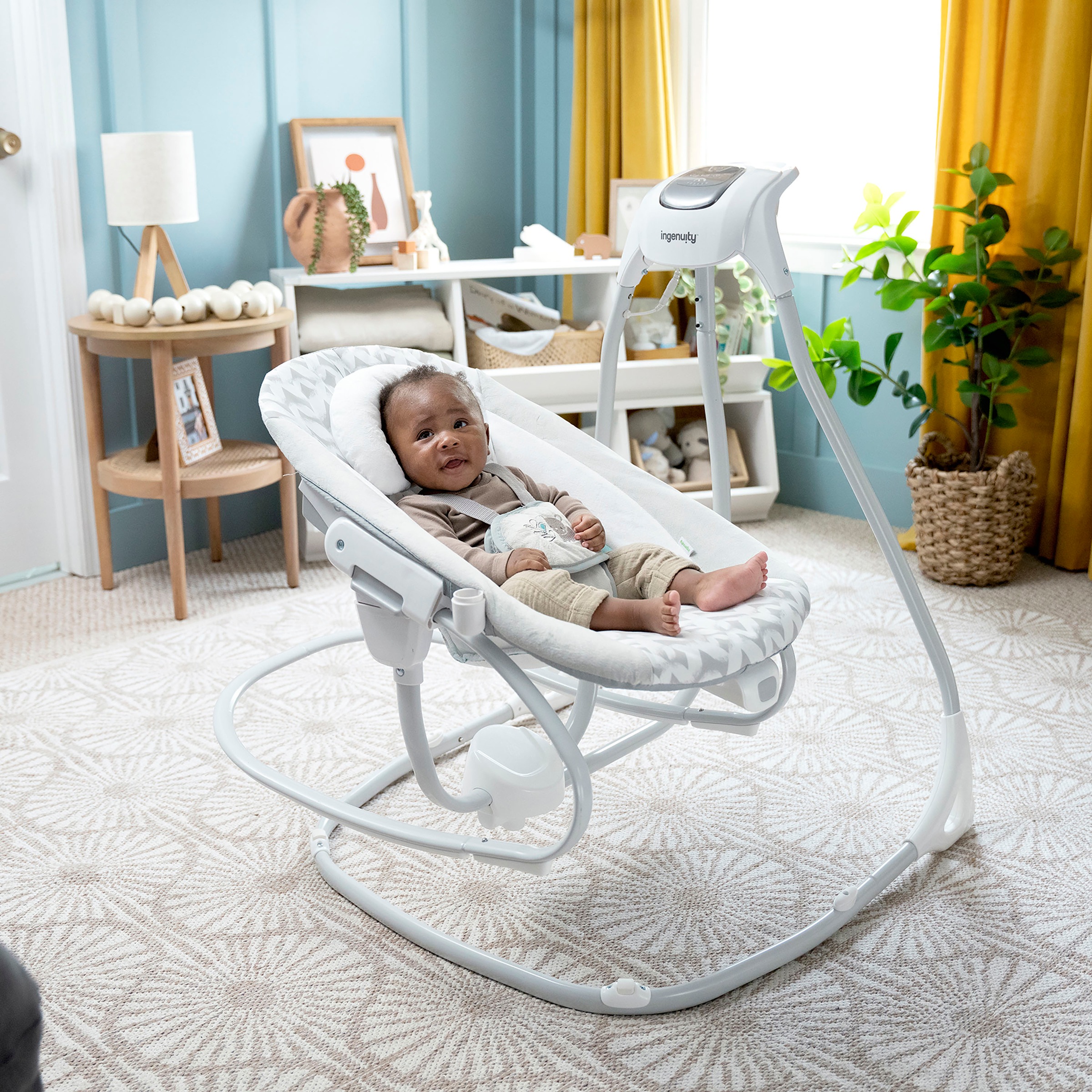 ingenuity Babywippe »SimpleComfort Compact Soothing Swing & Rocker - Raylan«, mit Sound-Effekt