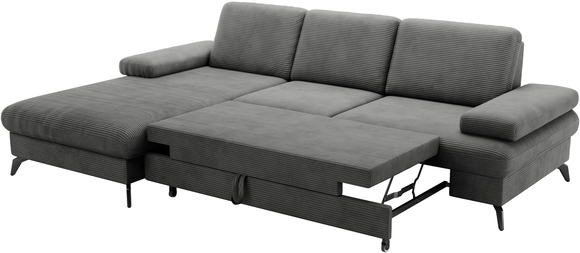sit&more Ecksofa »Morris Jubi L-Form, B: 247 cm«, mit Armteilfunktion & 1 Zierkissen, optional Bettfunktion