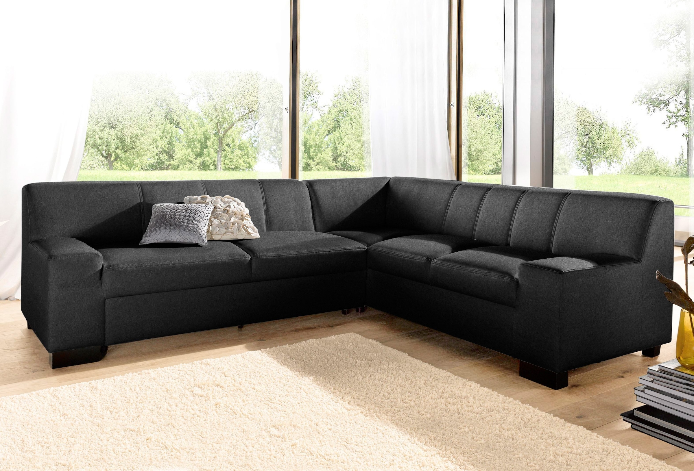DOMO collection Ecksofa »Norma Top, elegant und modern, flache Armlehnen, L günstig online kaufen