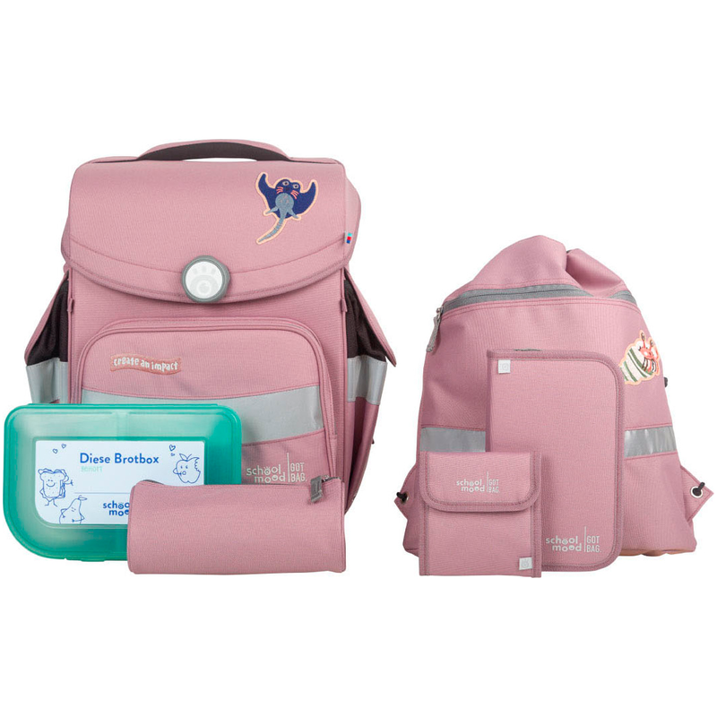 SCHOOL-MOOD Schulranzen »Timeless, Calamary« retroreflektierende Flächen aus recyceltem Material Calamary