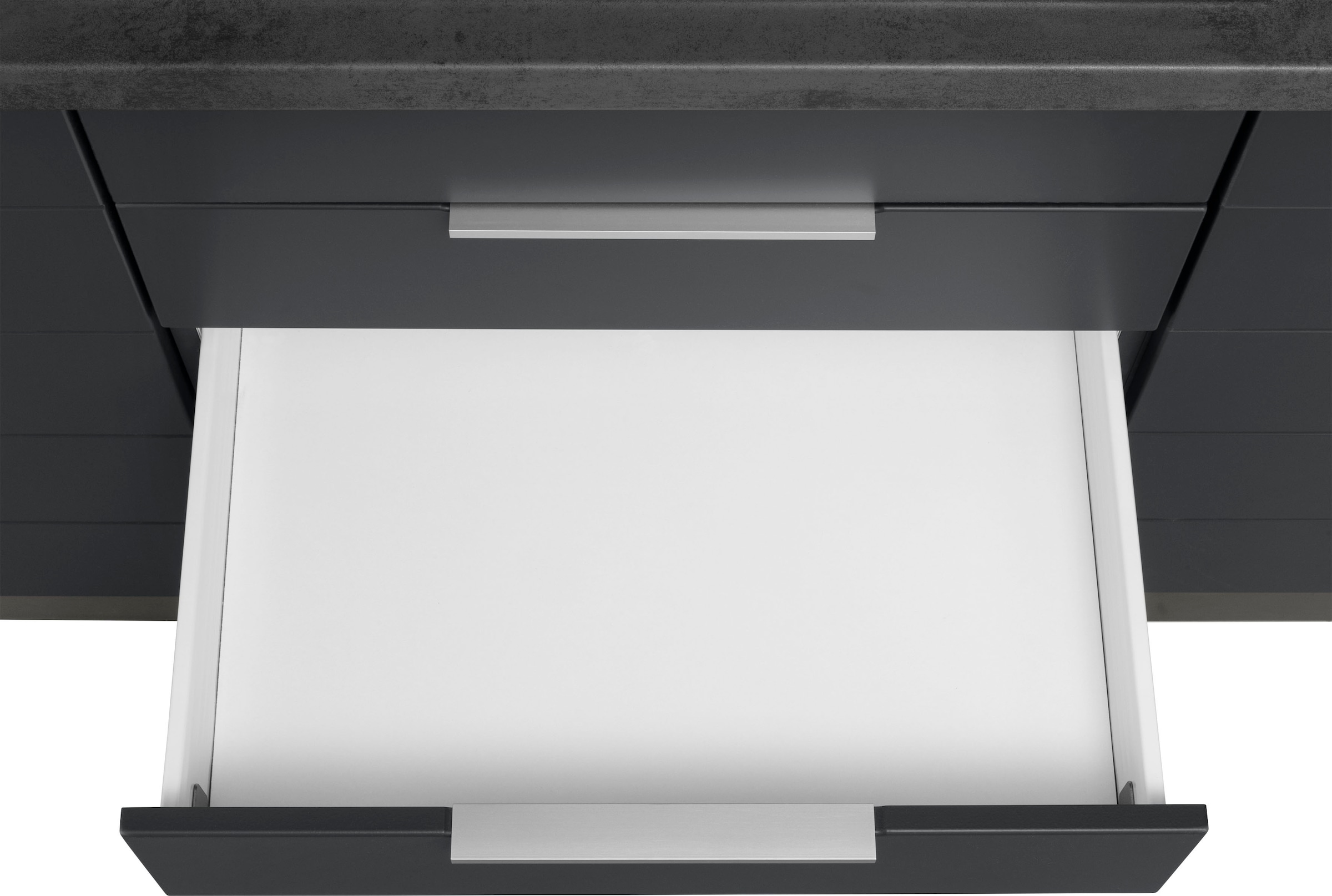 KOCHSTATION Küchenzeile »KS-Luhe«, 360 cm breit, wahlweise mit oder ohne E-Geräten, gefräste MDF-Fronten