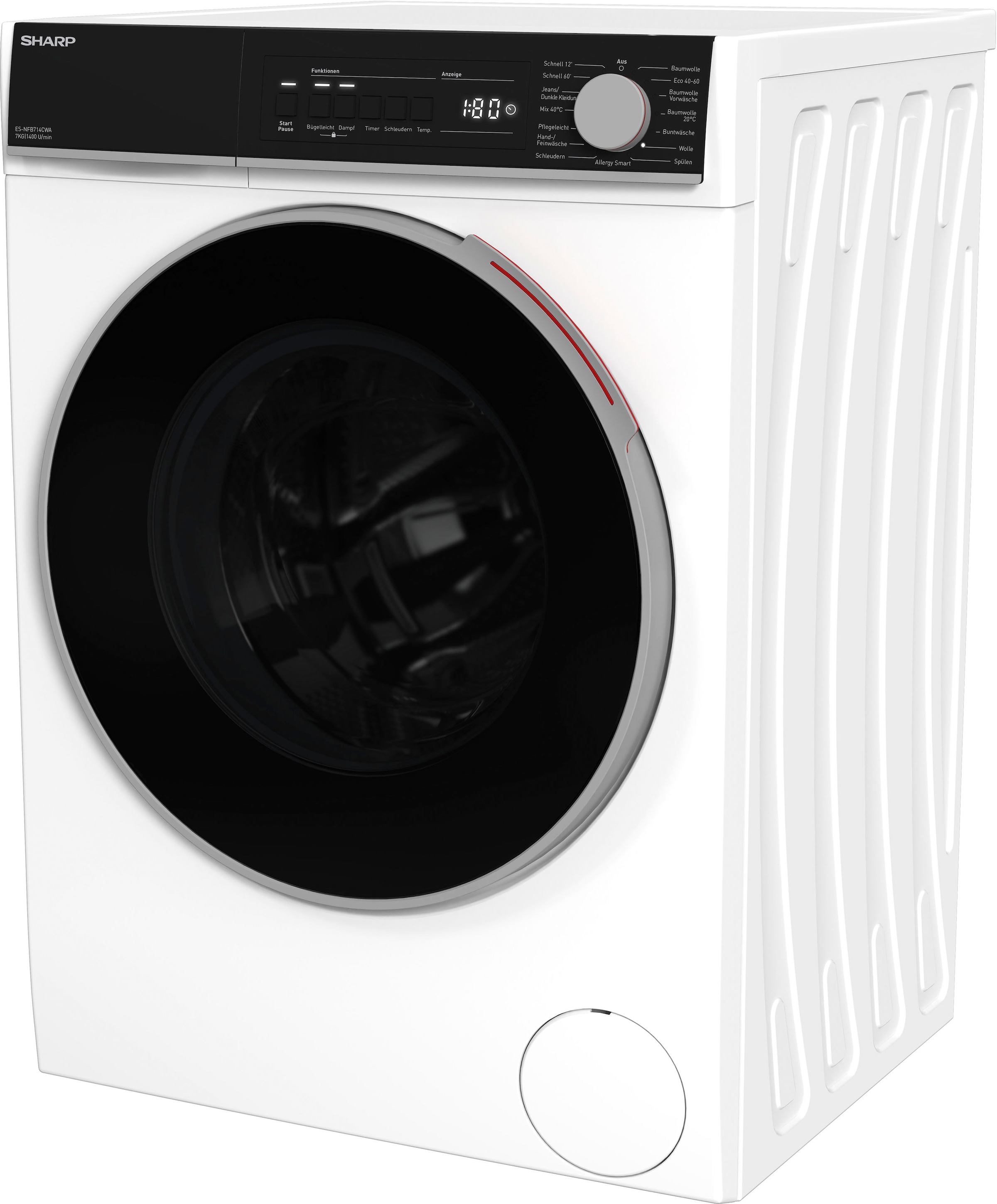 Sharp Waschmaschine »ES-NFB714CWA-DE«, 7 kg, 1400 U/min