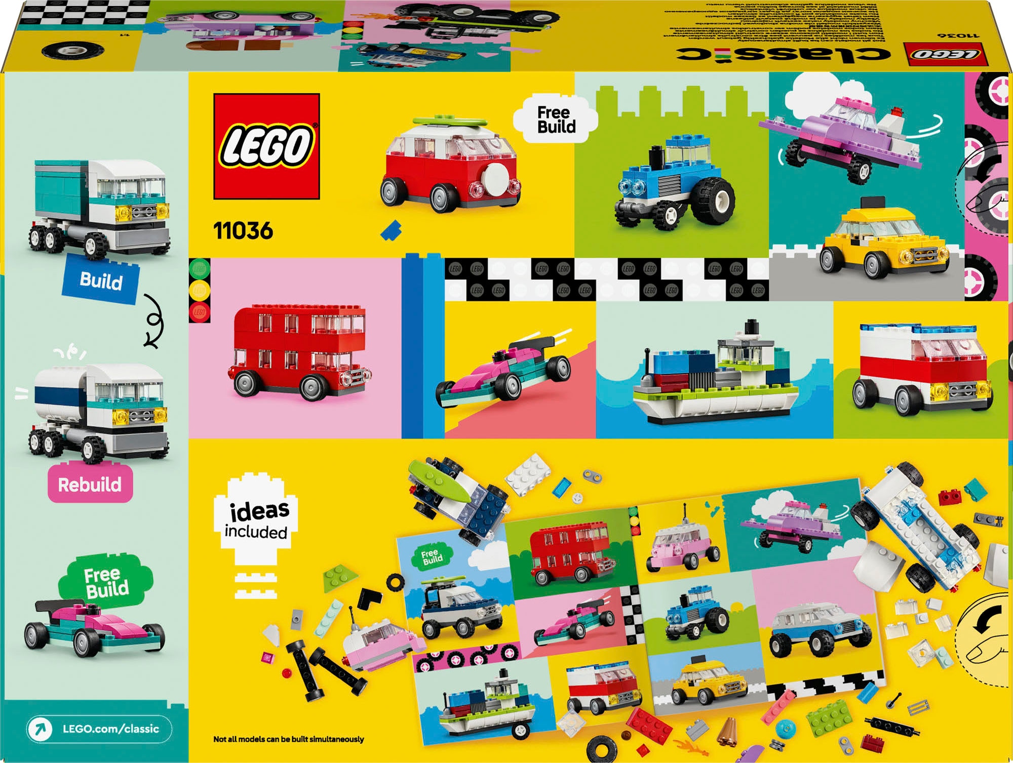 LEGO® Konstruktionsspielsteine »Kreative Fahrzeuge (11036), LEGO Classic«, (900 St.), Made in Europe