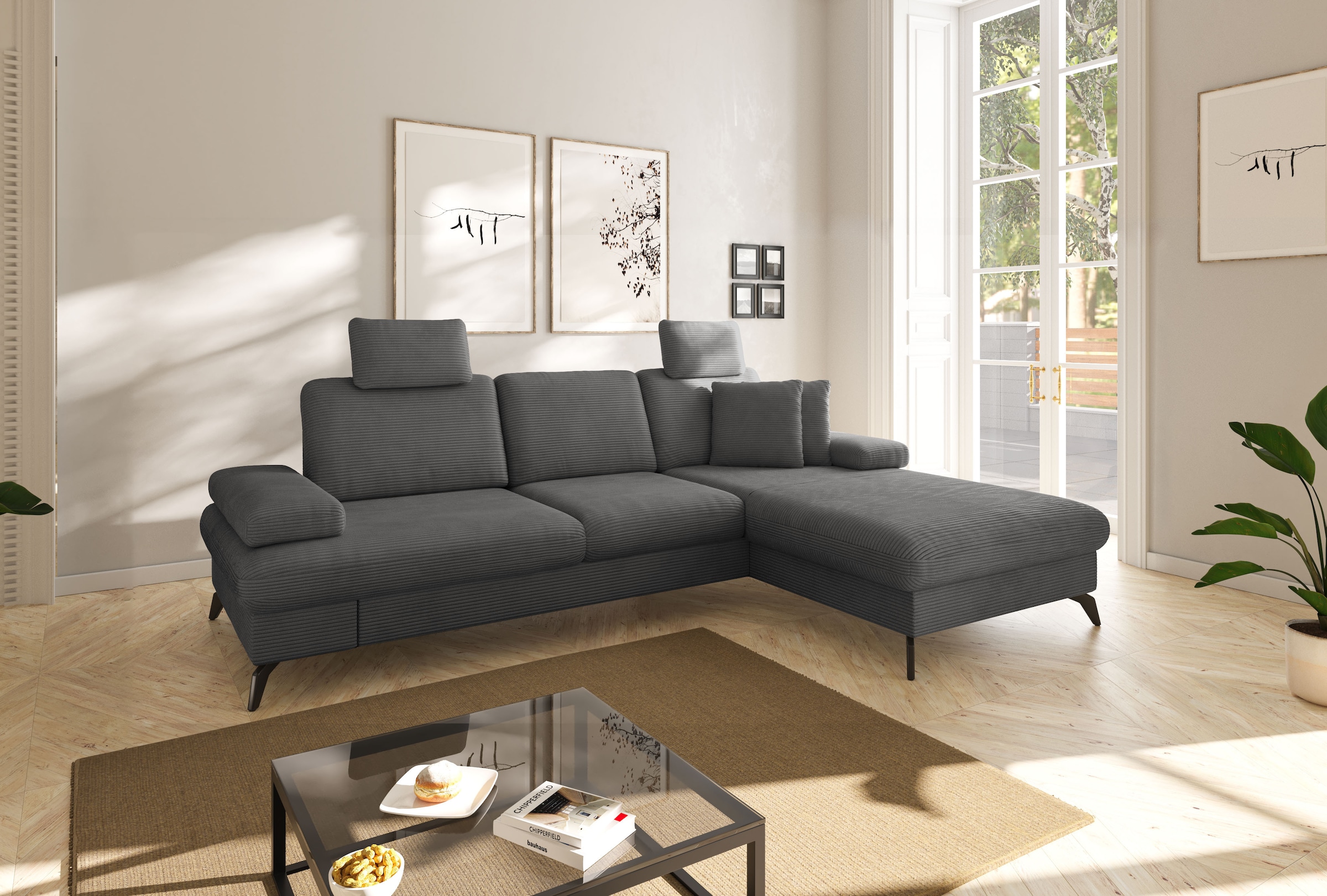 sit&more Ecksofa »Morris Jubi L-Form«, inkl. Armteilfunktion und 1 Zierkiss günstig online kaufen