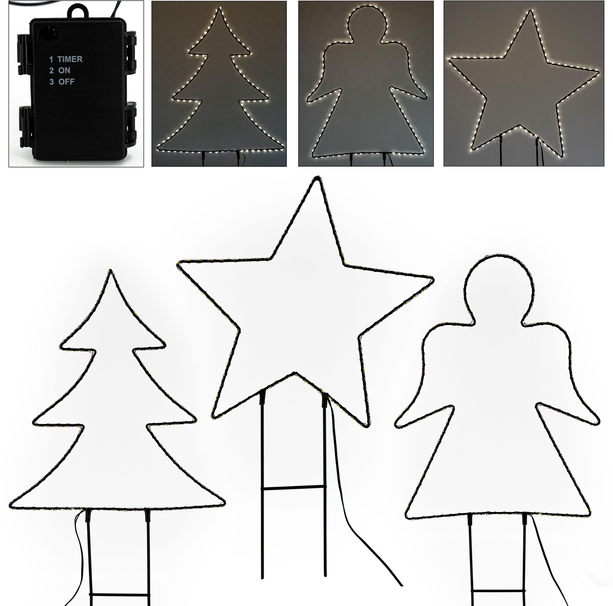NOOR LIVING Dekolicht »LED Weihnachtsdeko aus Metall, zum Stecken«, Gartens günstig online kaufen