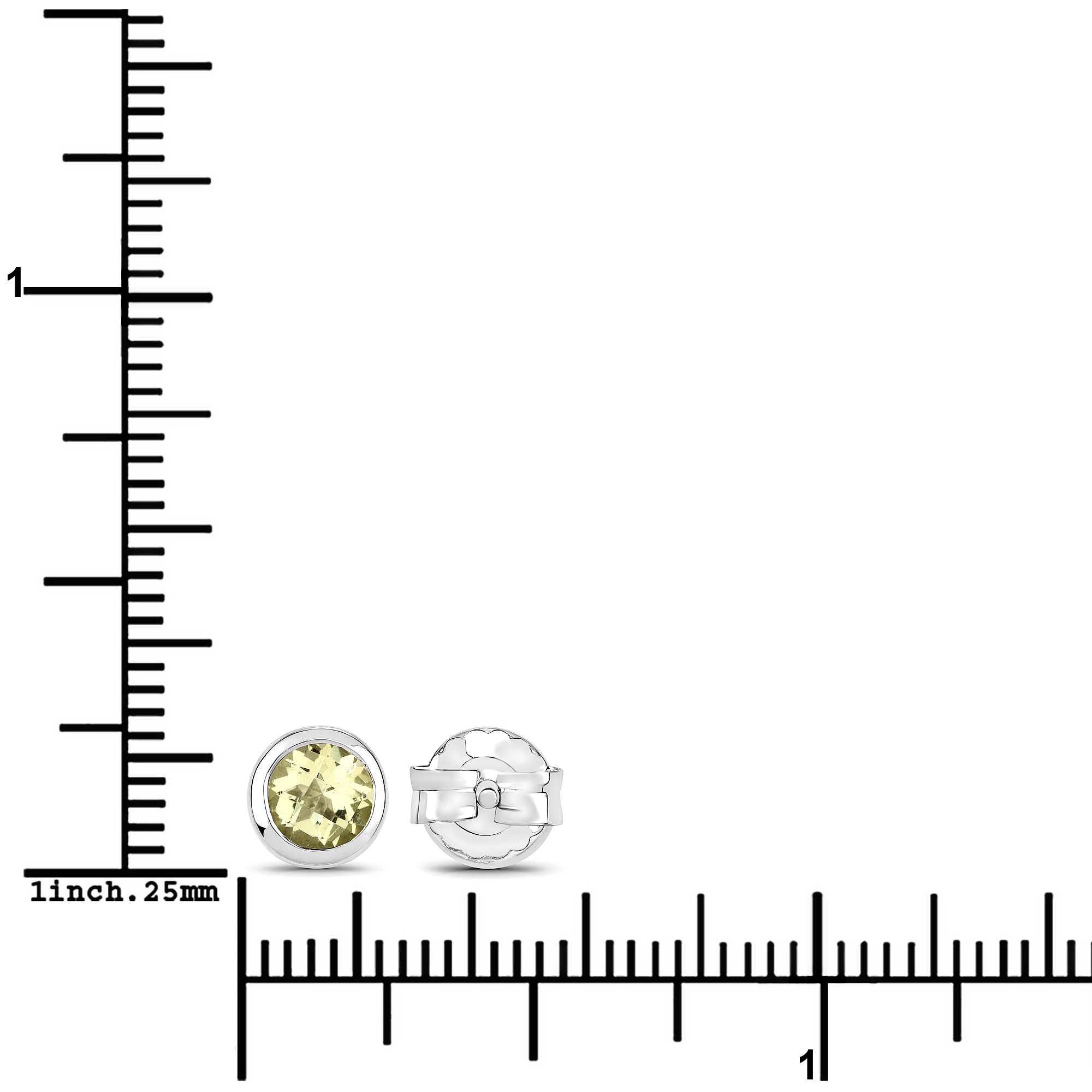 Vira Jewels Paar Ohrstecker »925-Sterling Silber rhodiniert glänzend Lemon Quartz gelb rund«