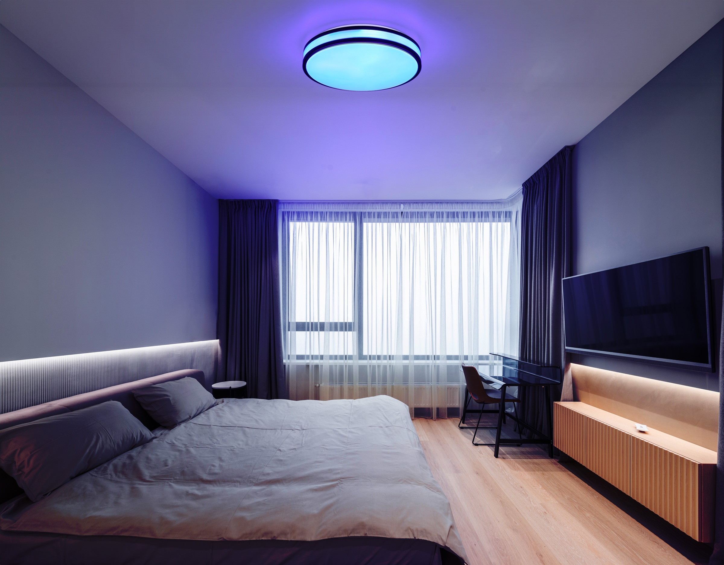 GLOBO LIGHTING LED Deckenleuchte »BETHA« LED-Modul 1 Stk. Deckenlampe/rund/Wohnzimmer/Schlafzimmer/elegant/rot-grün-blau