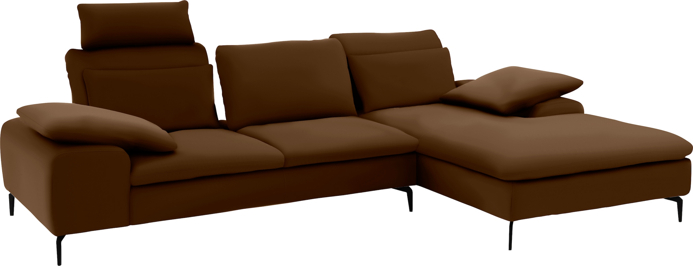 W.SCHILLIG Ecksofa »valentinoo, Designsofa, bequem, elegant und zeitlos, L-Form«, (Set), inklusive Hocker, mit Sitztiefenverstellung, Breite 299 cm
