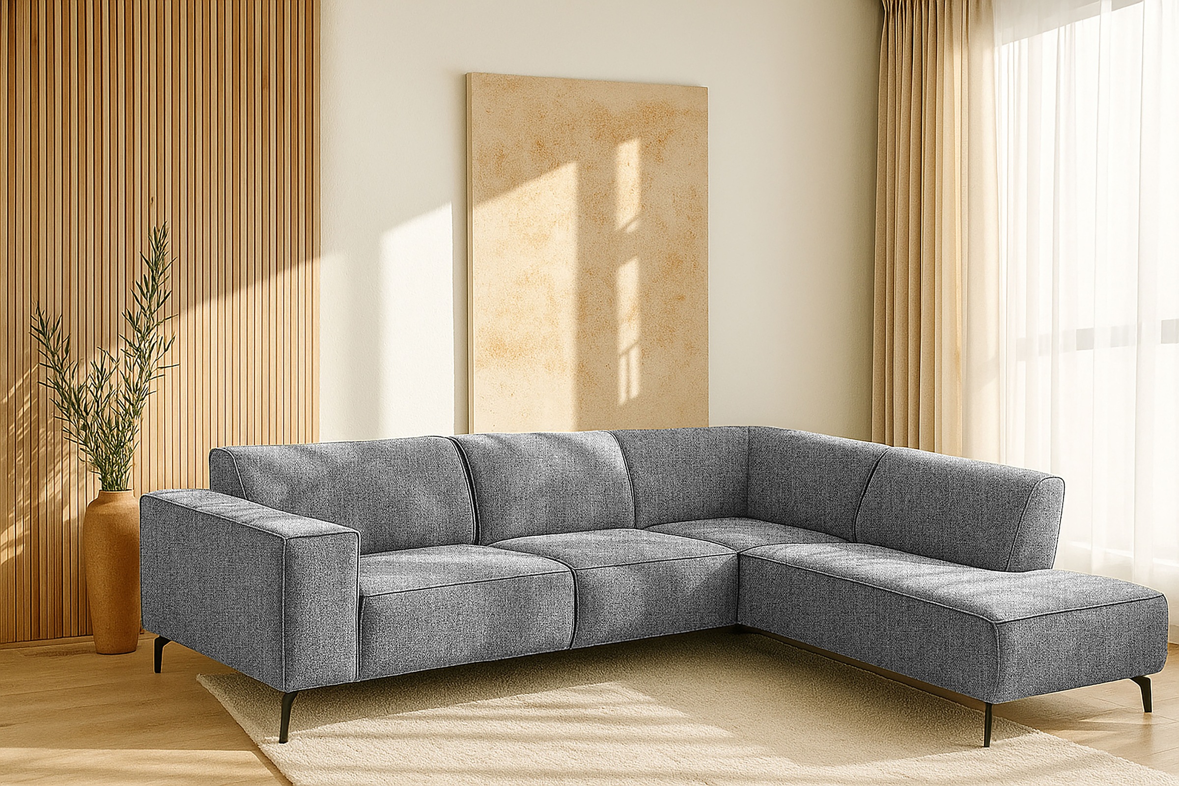 Places of Style Ecksofa »Lorcan, Breite 275 cm, weiches Sitzgefühl«, mit sc günstig online kaufen