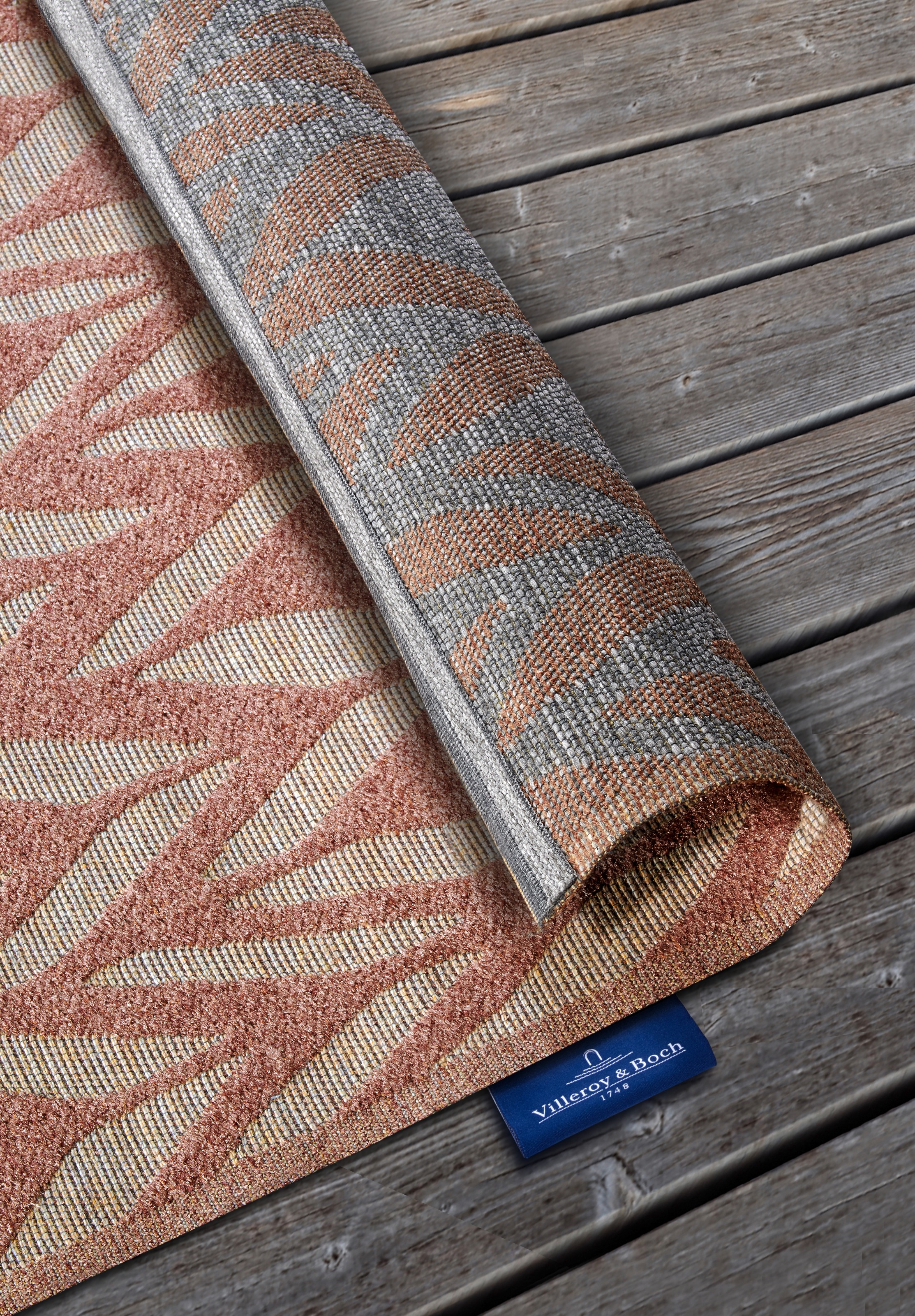 Villeroy & Boch Outdoorteppich »Georgette«, rechteckig, 4 mm Höhe, In-& Outdoor, Flachgewebe, wetterfest, Terrasse, Balkon, modern, Trend