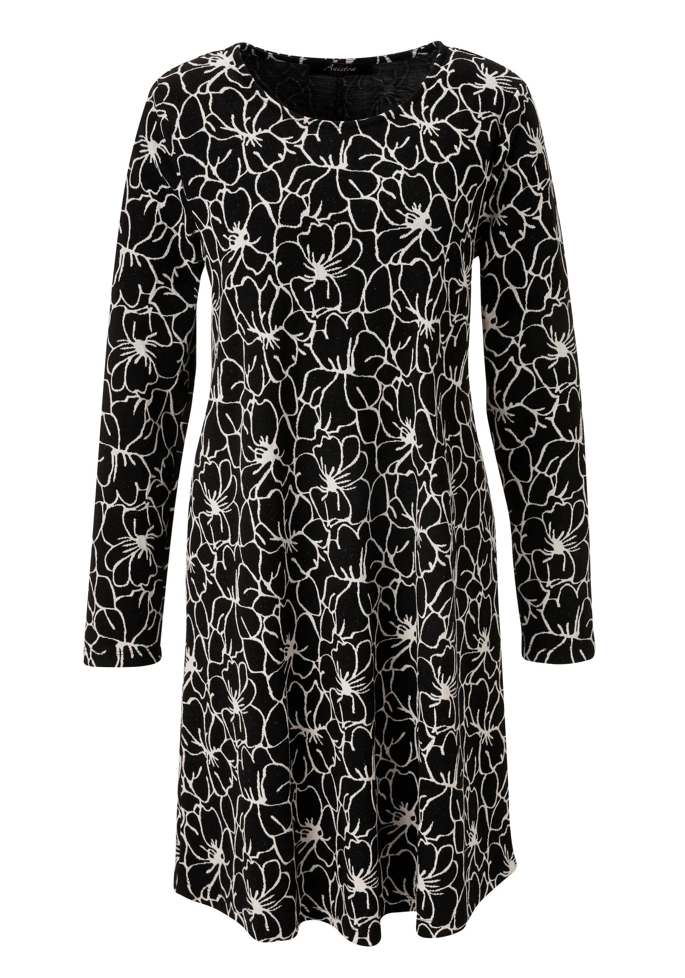Aniston CASUAL Jerseykleid, mit grafischen Blüten - jedes Teil ein Unikat - NEUE KOLLEKTION
