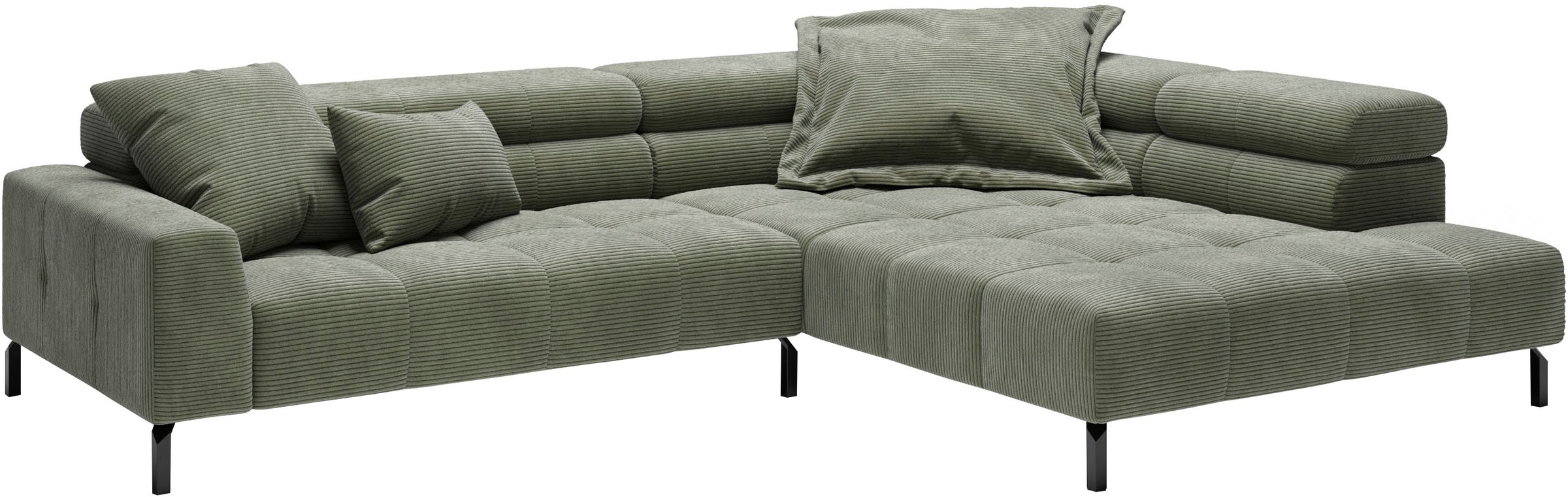 Places of Style Ecksofa »Claya, L-Form, incl. Kopfteilverstellung, Breite 311 cm«, wahlweise elektrischer Sitzvorzug