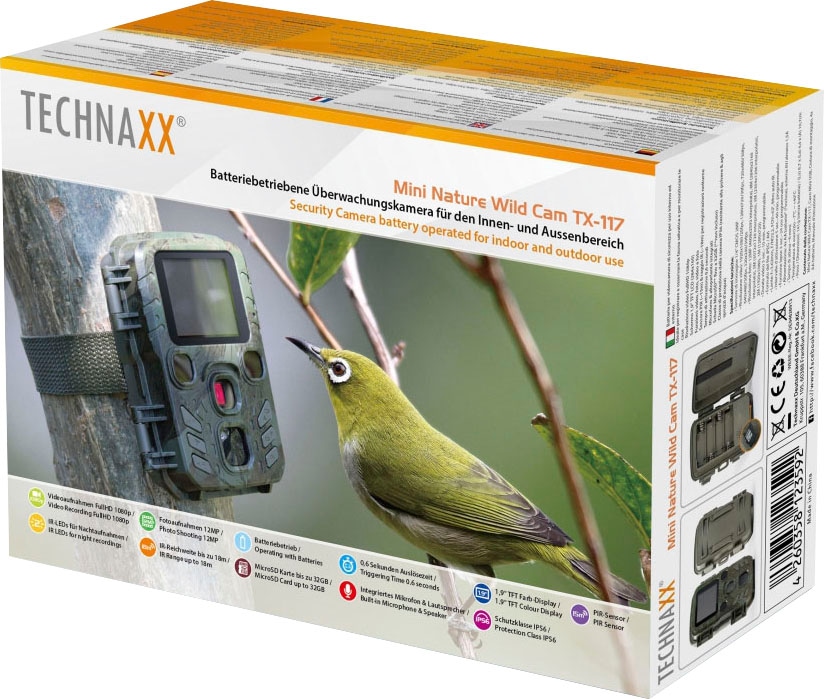 Technaxx Überwachungskamera »Mini Nature Wild Cam TX-117«, Innenbereich-Außenbereich, (1 tlg.)