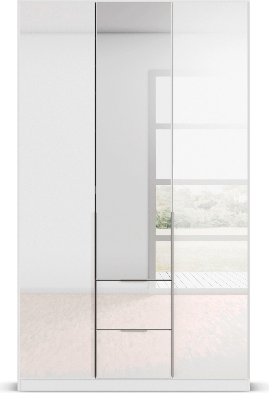rauch Drehtürenschrank »Kleiderschrank Kleiderschränke Schrank Garderobe AGORDO mit Glasfront«, mit Außenschubkästen, in 6 Breiten und 2 Höhen MADE IN GERMANY