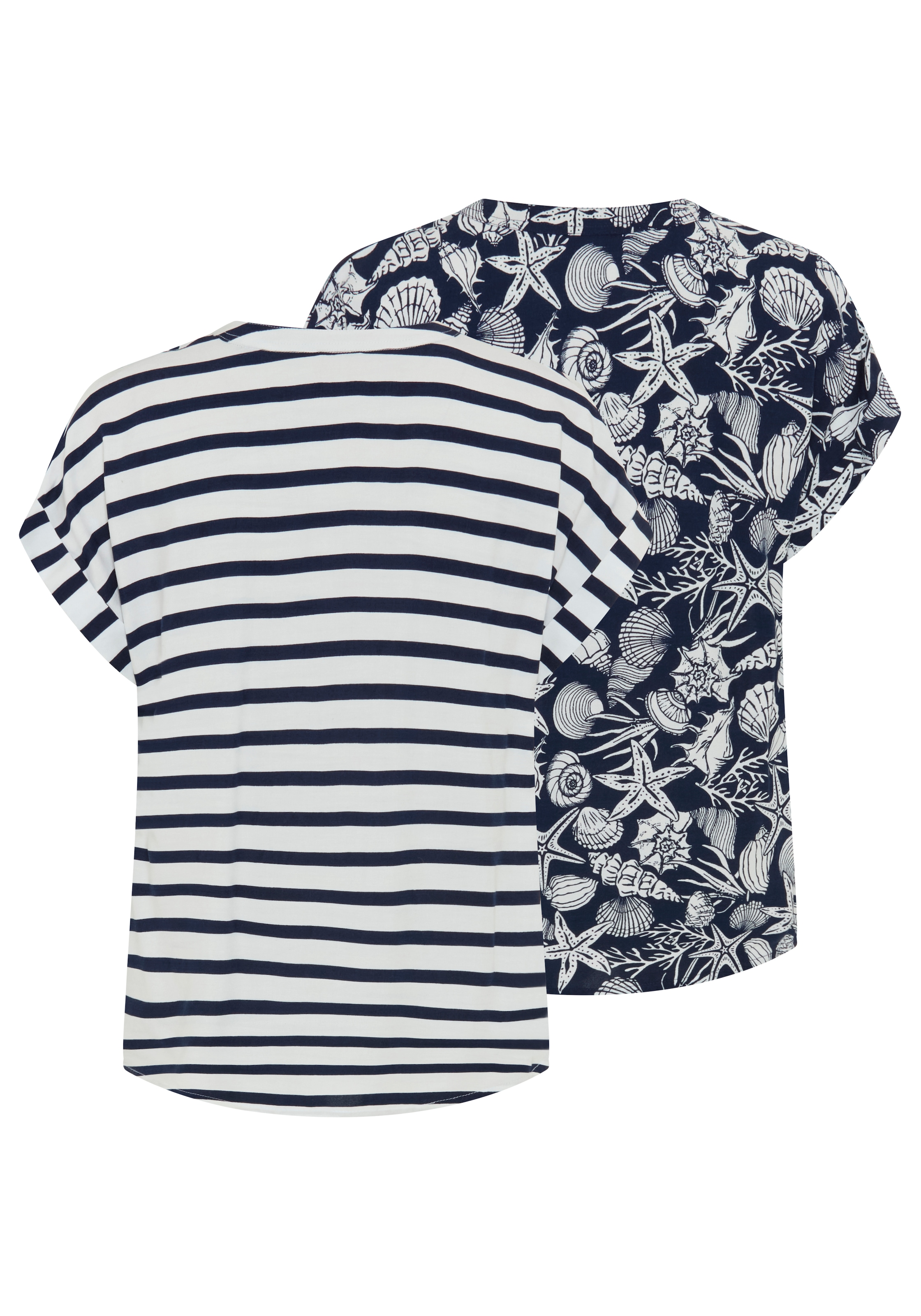 Laura Scott Druckbluse Packung, 2er-Pack,  bedruckte Bluse, aus Viskose, feminin im Stil