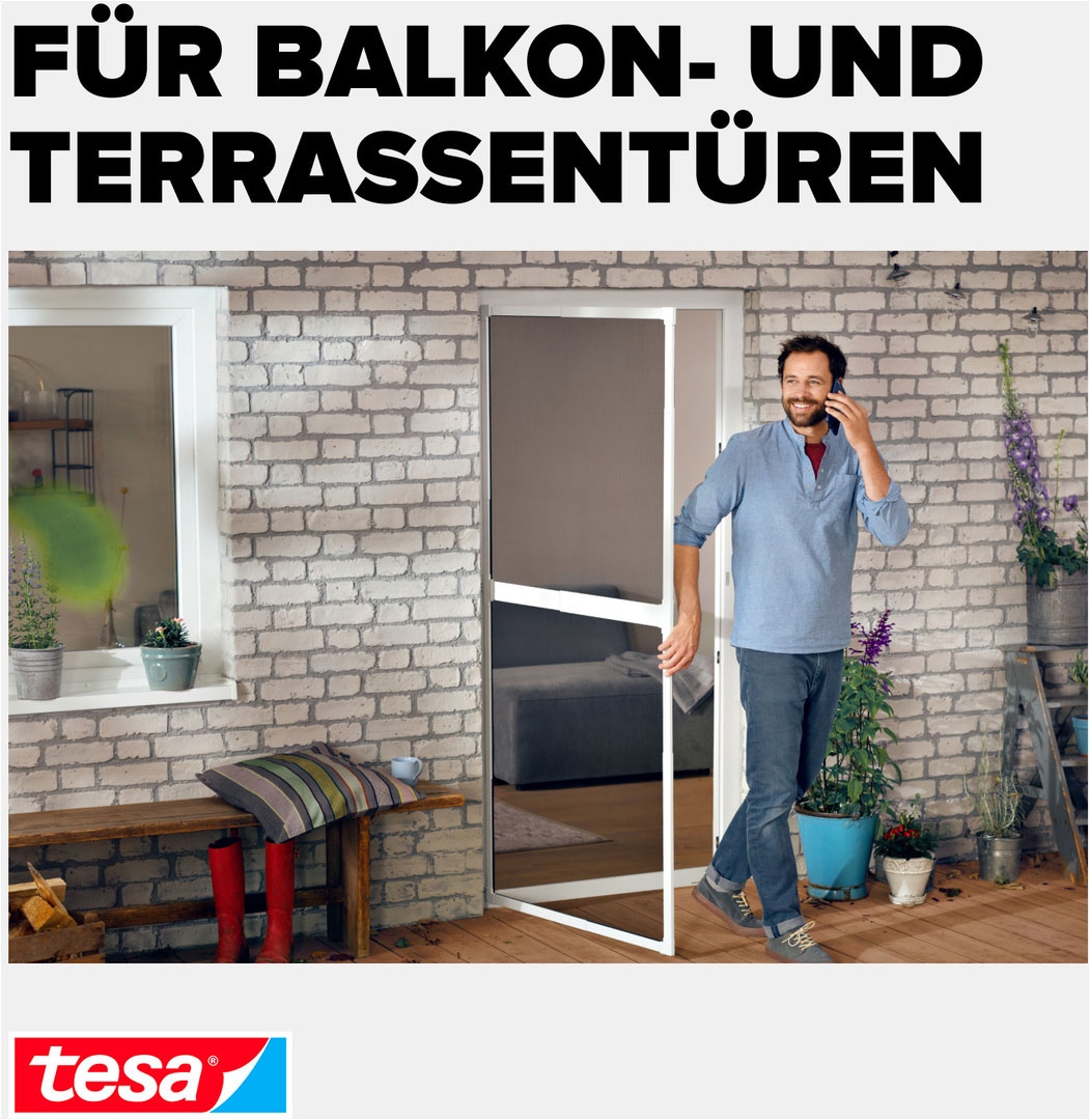 tesa Insektenschutz-Tür »Klemm-Adapter-Set - Tür-Klemme, Montage KIT« Packung, Adapter für FALT Fenster-türen, 3 Stk. tlg. INSECT STOP einfache Montage, ohne Bohren oder Schrauben