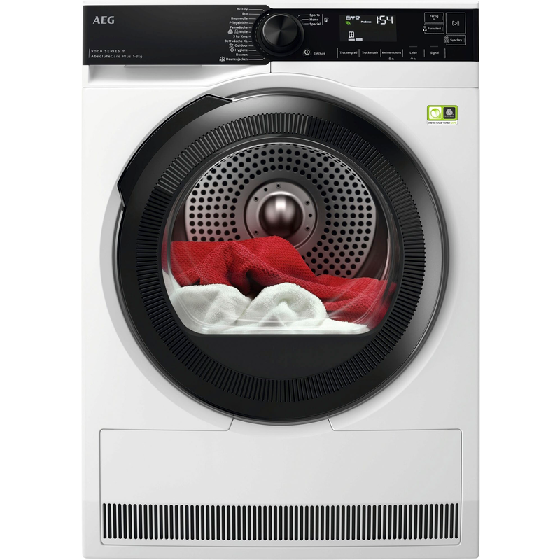 AEG Wärmepumpentrockner »TR9W75780« 8 3D-Scan: Daunenjacken so flauschig und warm wie am ersten Tag weiß Das Swissatest zertifizierte...