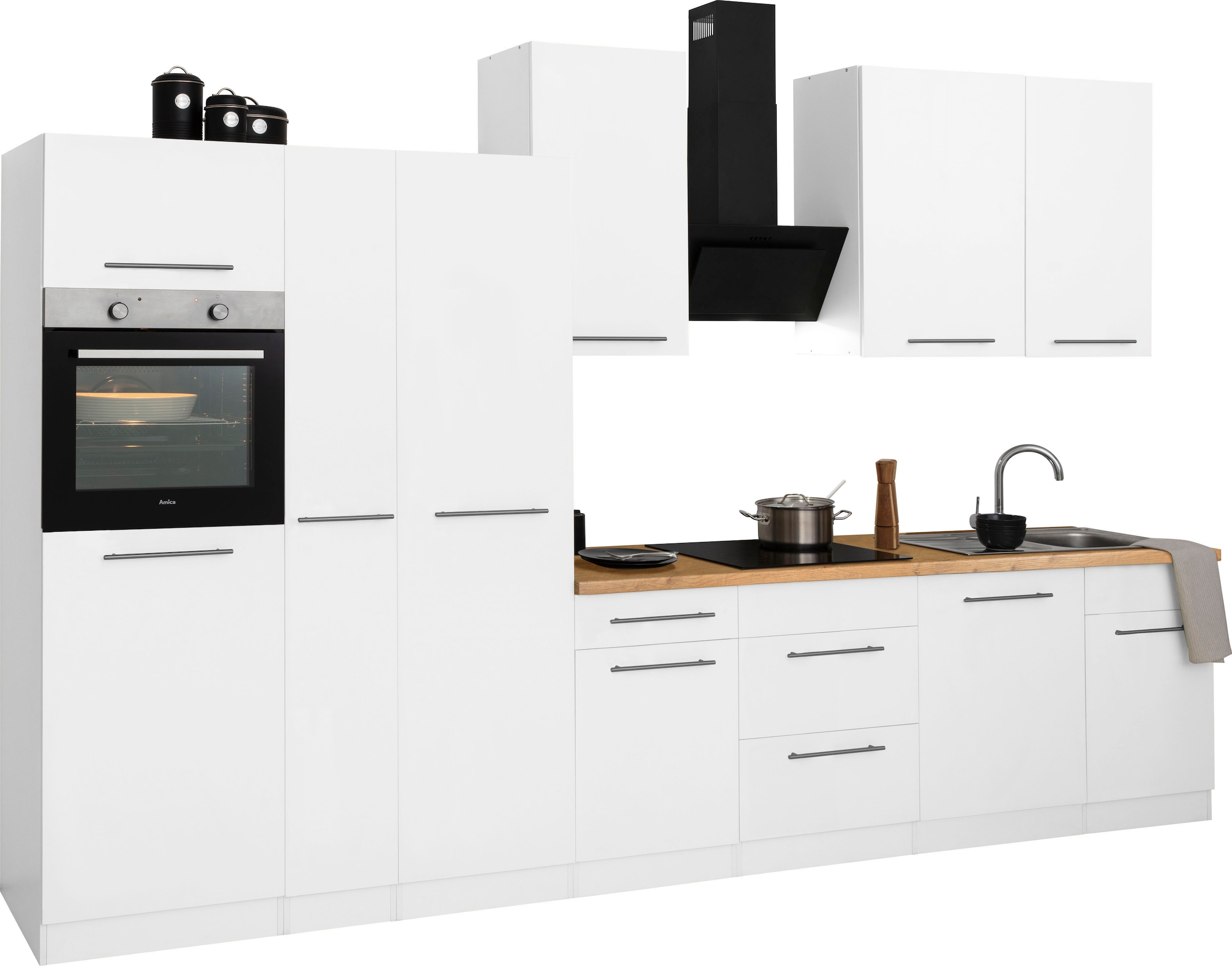 wiho Küchen Küchenzeile »Unna«, mit E-Geräten, Breite 360 cm günstig online kaufen
