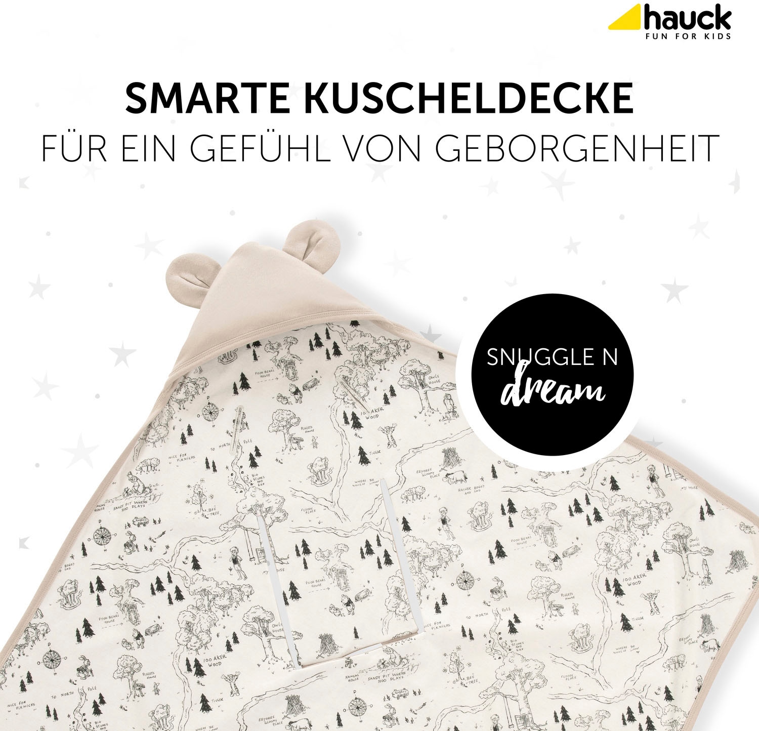 Hauck Babydecke »Baby Einschlagdecke, Snuggle N Dream Winnie the Pooh beige«, mit Kapuze