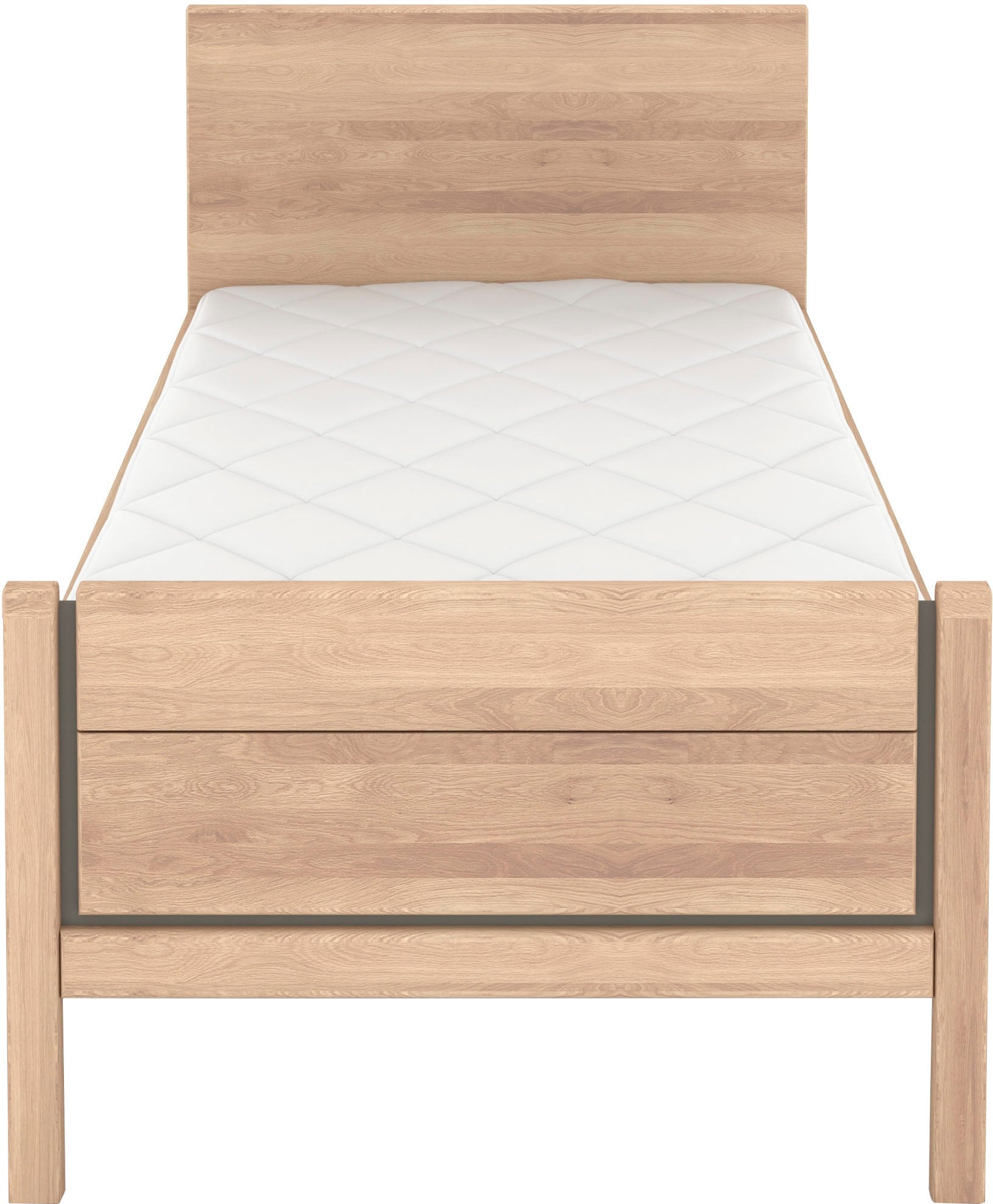Musterring Holzbett »Sorrent, Bettgestell, Bettrahmen, teilmassiv Eiche«, (MADE IN GERMANY), Eiche teilmassiv, Liegehöhenverstellung, Stollenfußteil