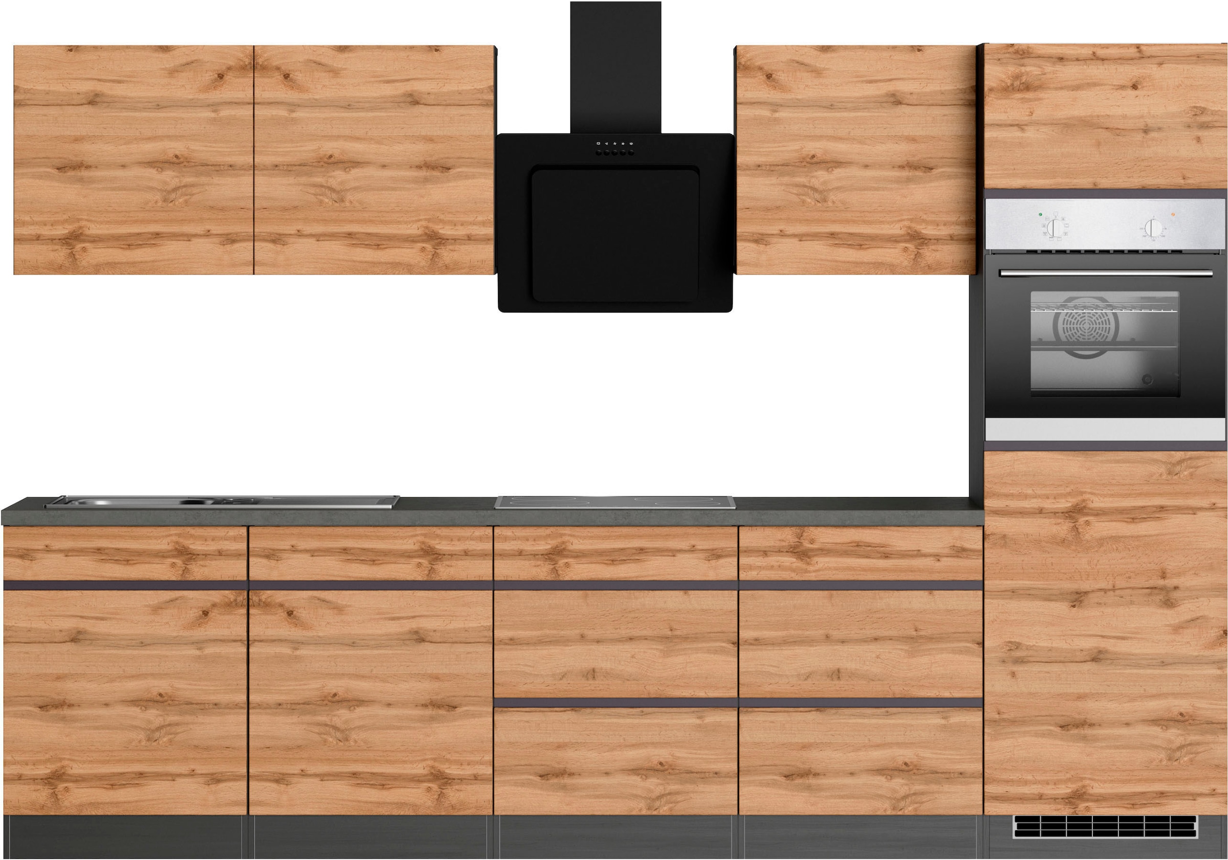 KOCHSTATION Küchenzeile »KS-Riesa« Stellbreite 300 cm, ohne E-Geräte